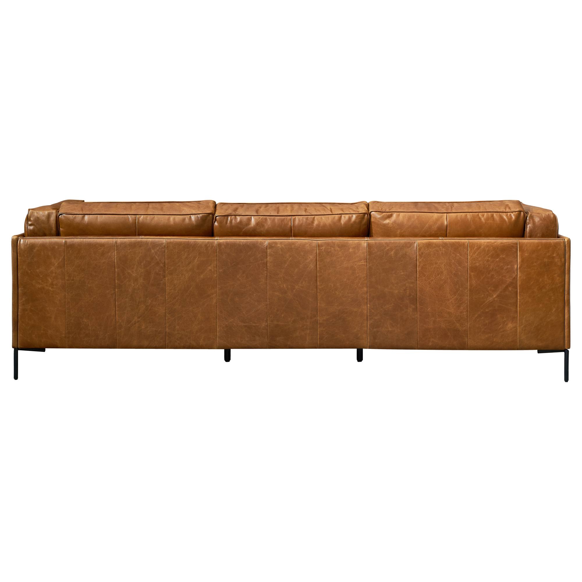Allerdale 3.5 Seater Leather Sofa, Cuba Brown