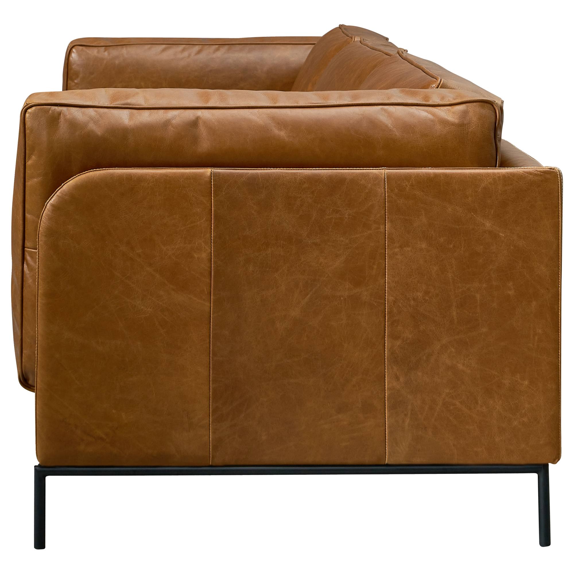 Allerdale 3.5 Seater Leather Sofa, Cuba Brown
