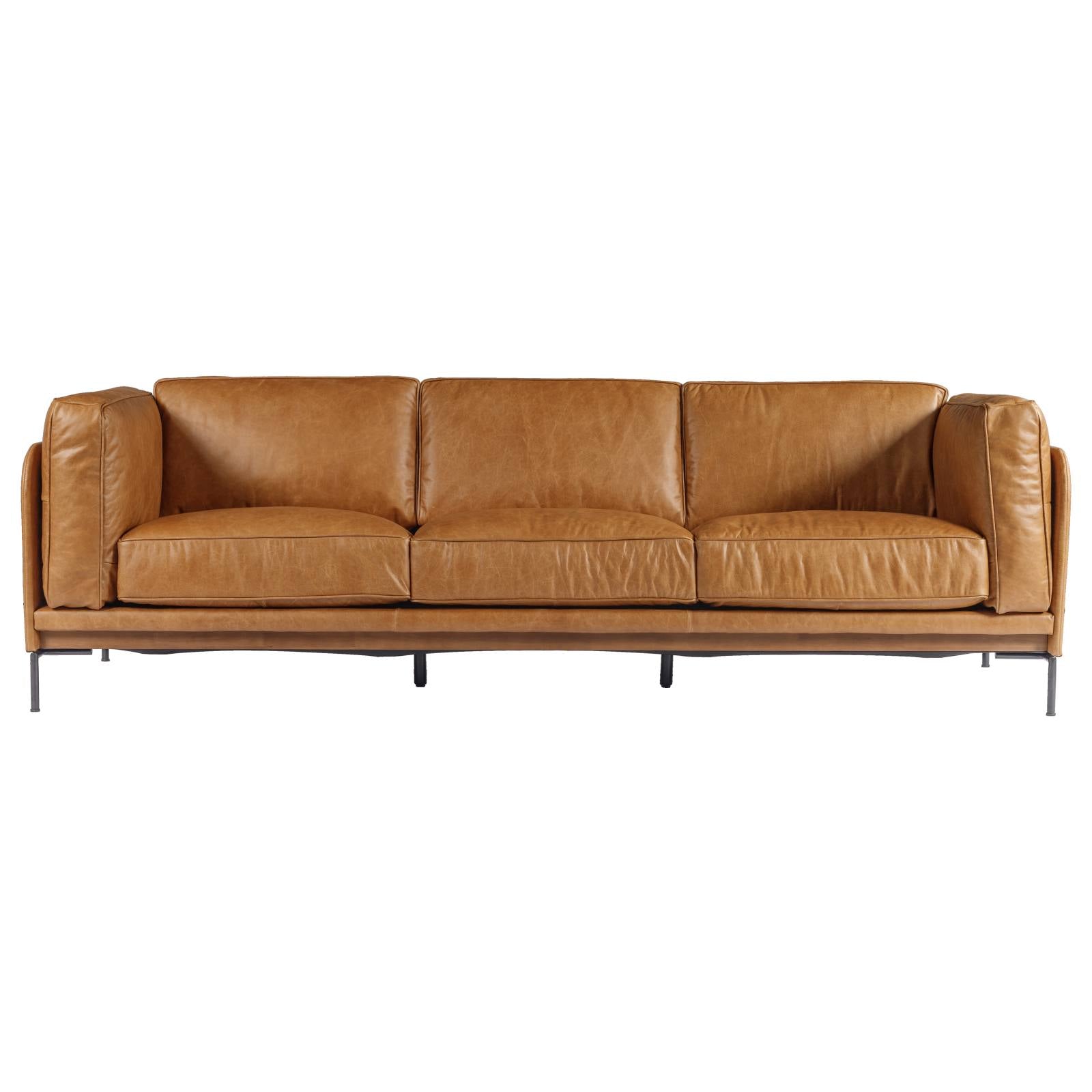 Allerdale 3.5 Seater Leather Sofa, Natural Tan