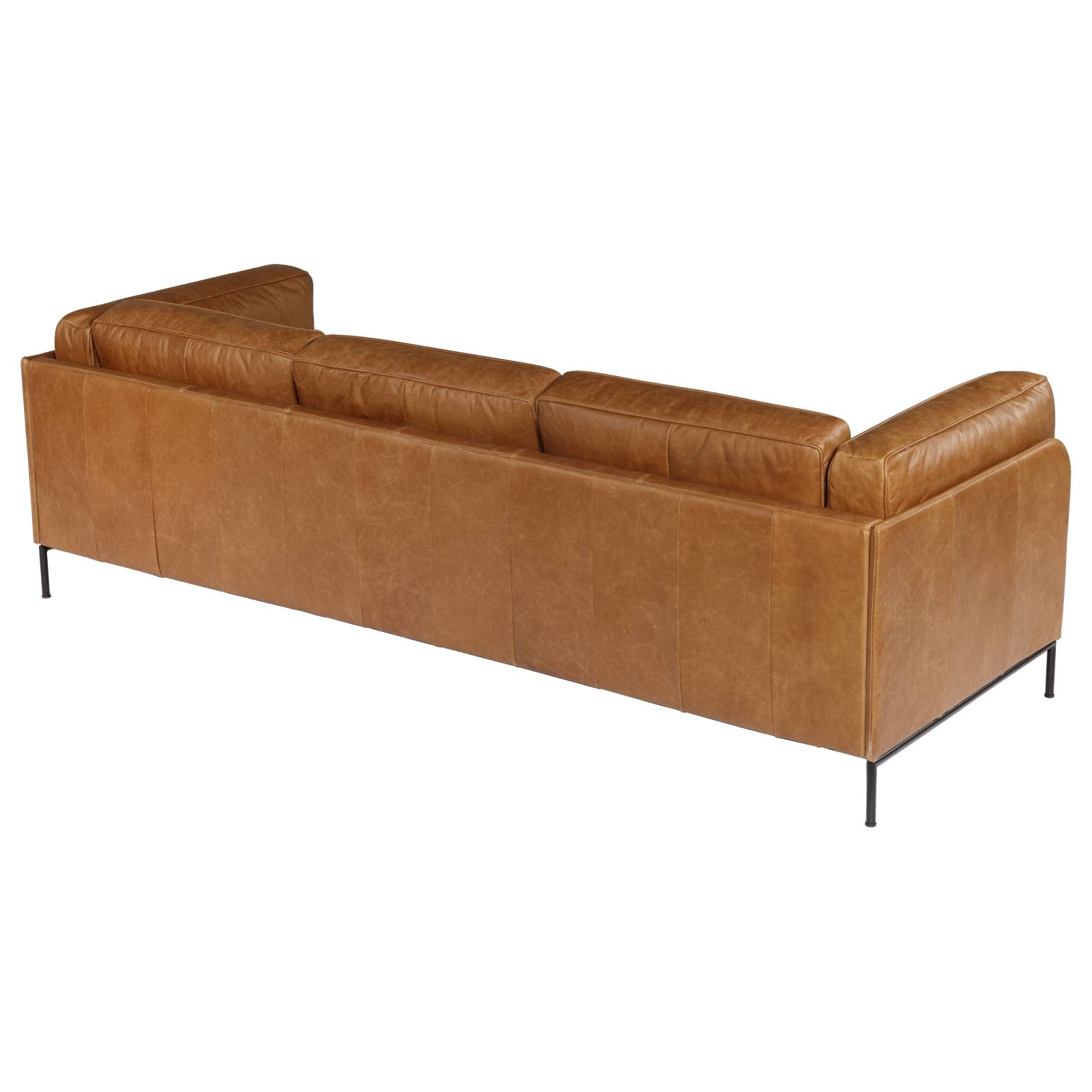 Allerdale 3.5 Seater Leather Sofa, Natural Tan