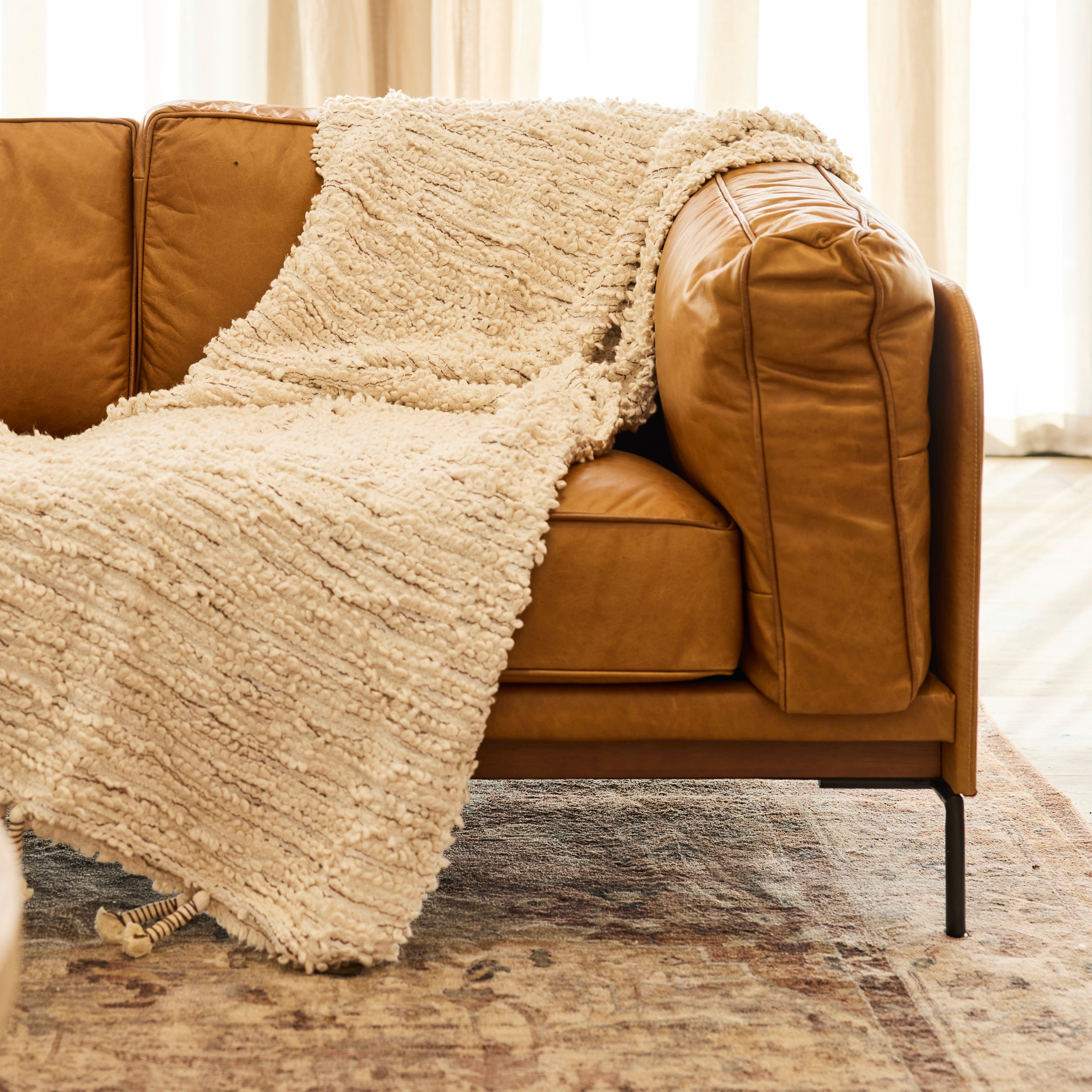 Allerdale 3.5 Seater Leather Sofa, Natural Tan