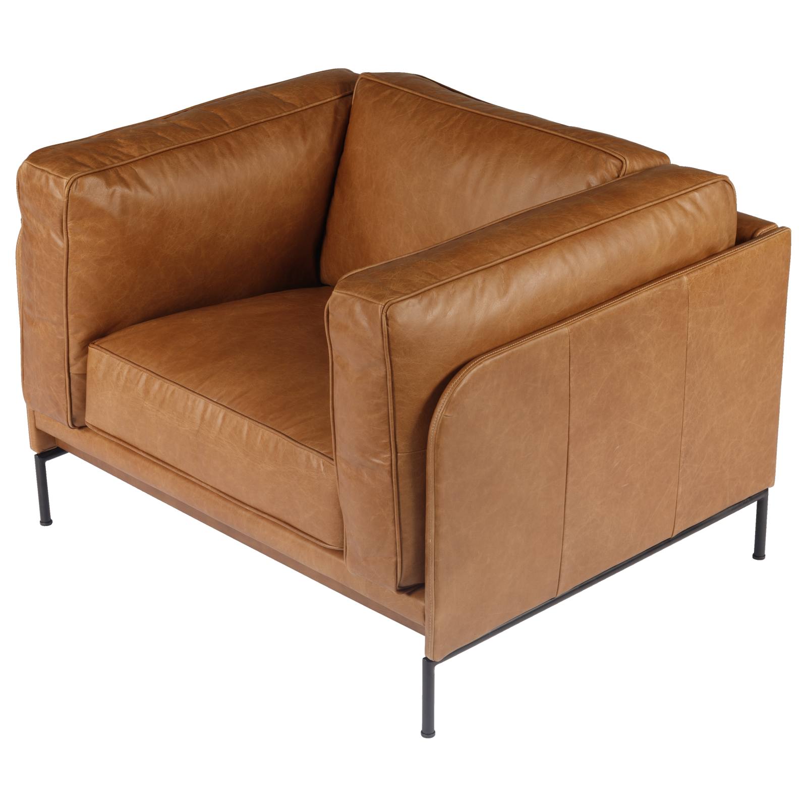 Allerdale Leather Armchair, Natural Tan