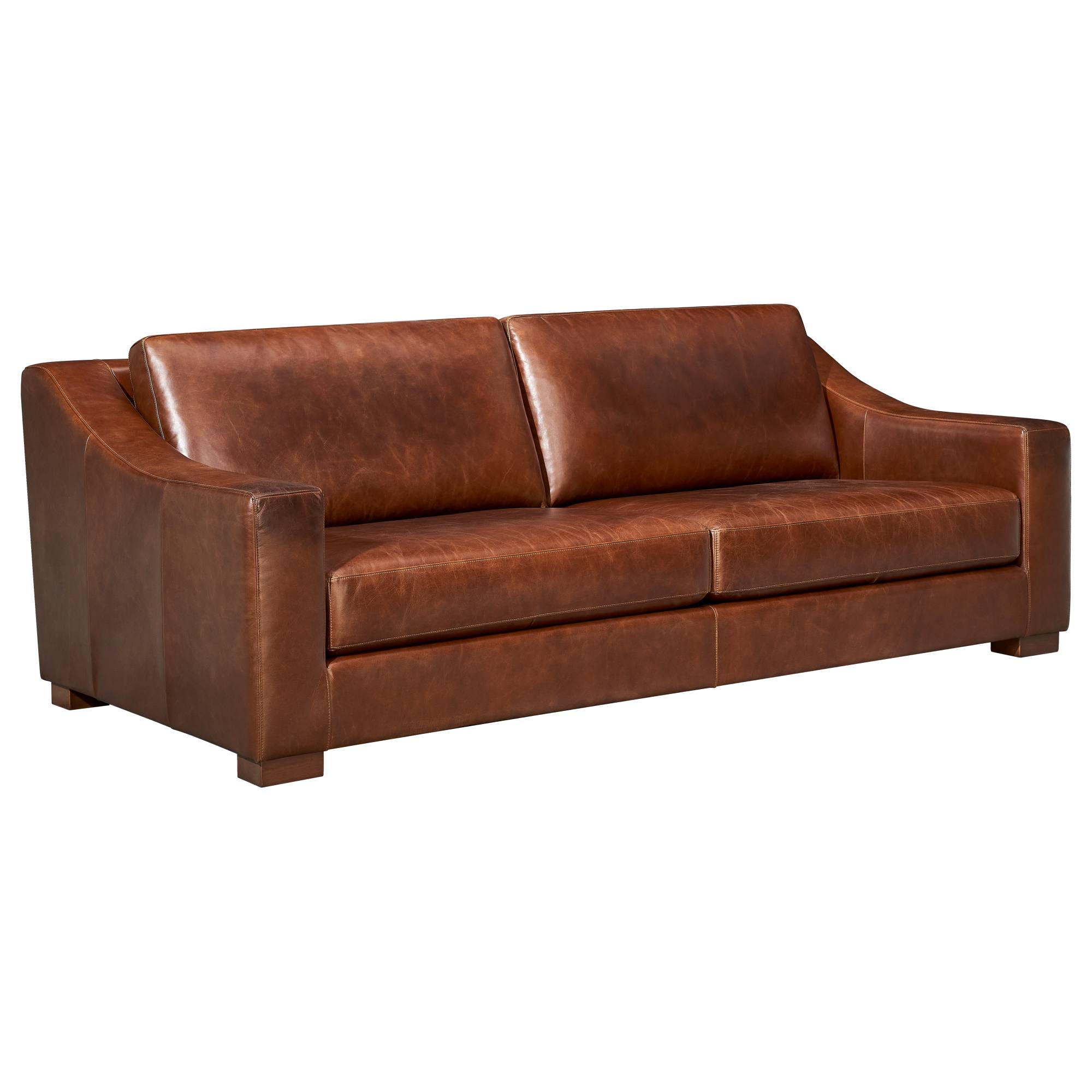 Celine Sofa 3 Seat Leather, Vintage Whiskey