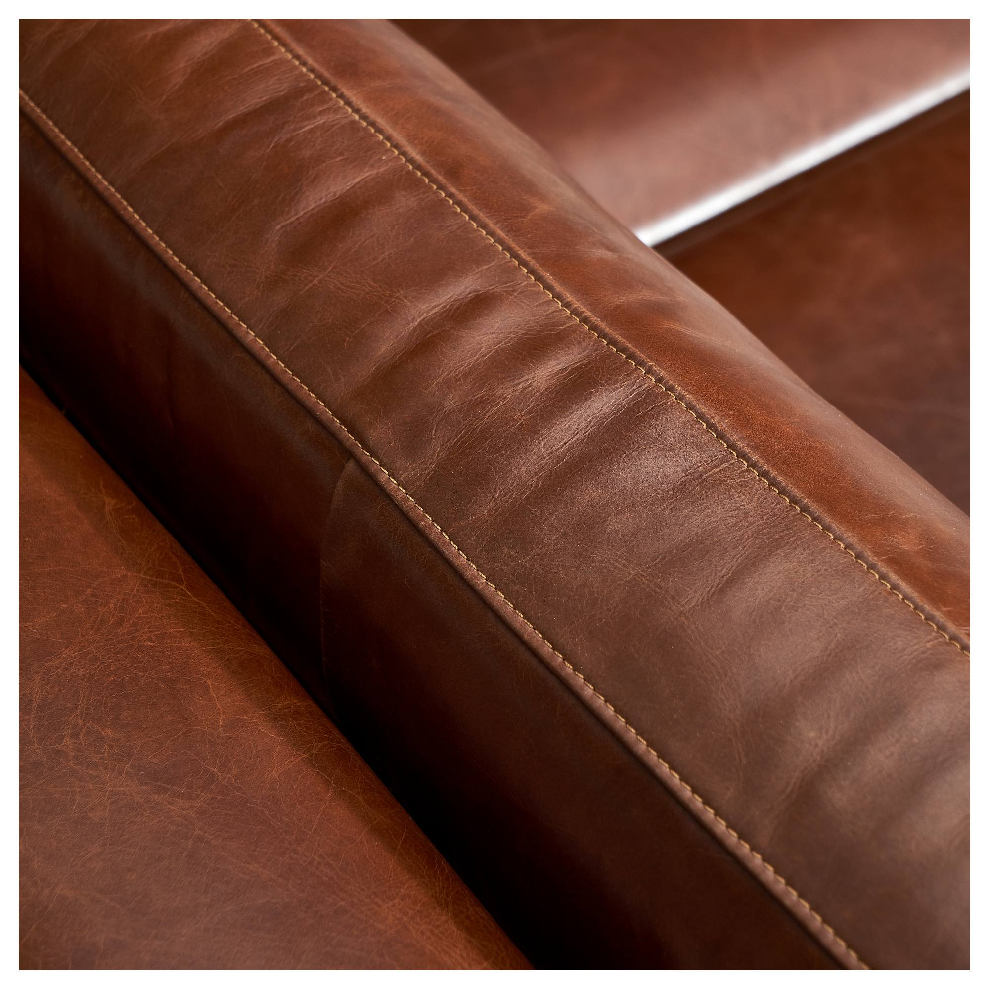 Celine Sofa 3 Seat Leather, Vintage Whiskey