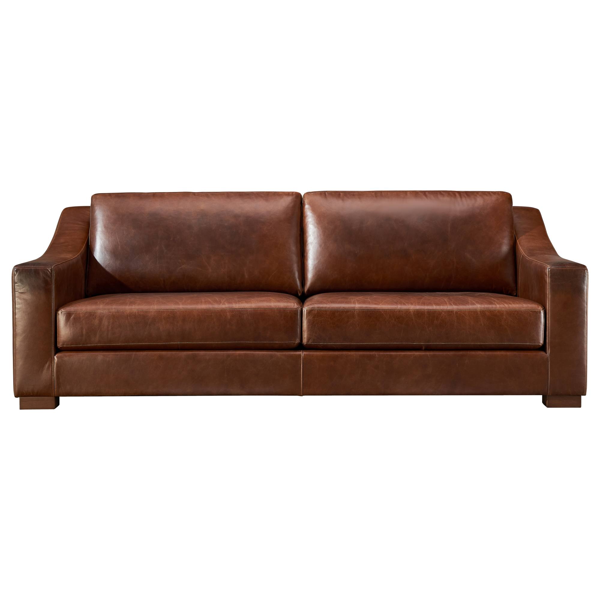 Celine Sofa 3 Seat Leather, Vintage Whiskey