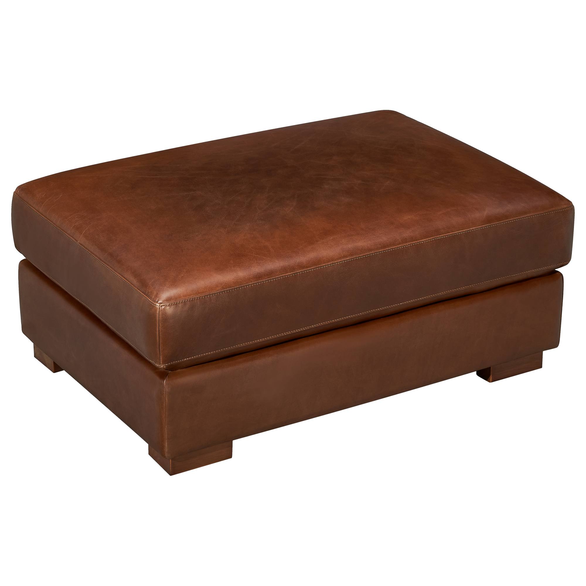 Celine Footstool 93x63cm Leather, Vintage Whiskey