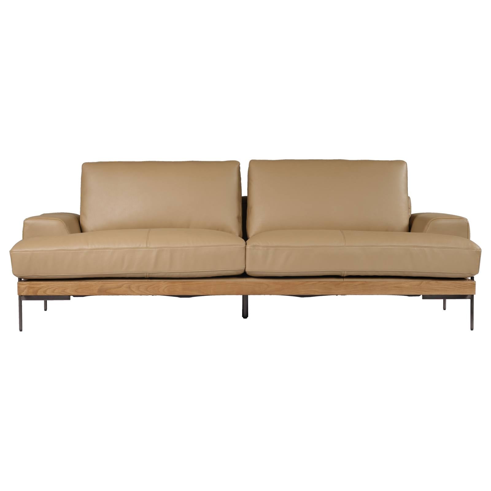 Belman 3 Seater Leather Sofa, Oatmeal