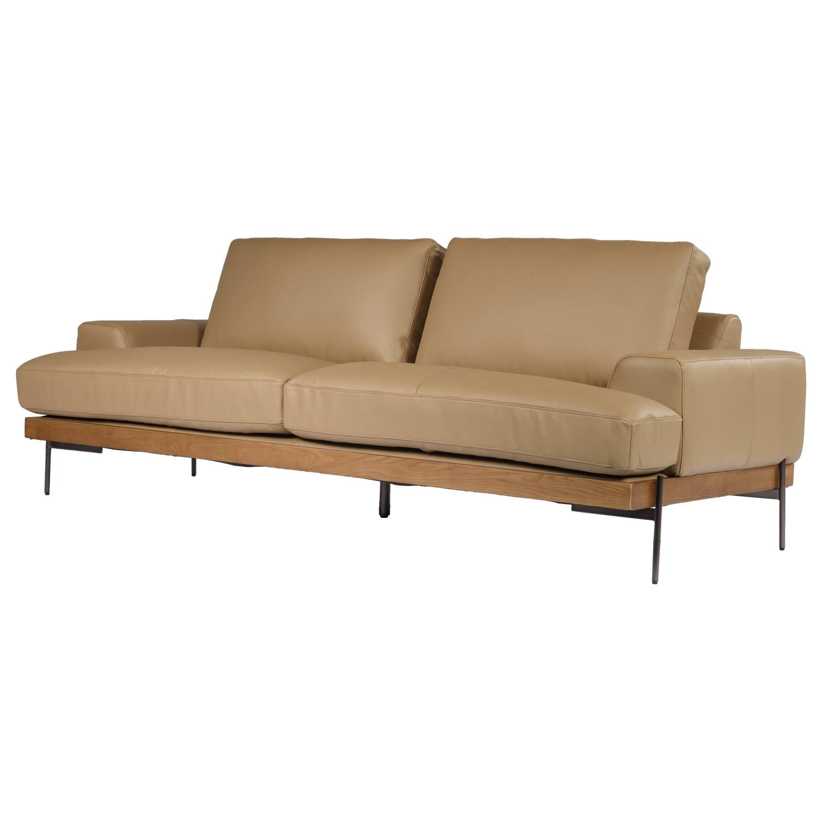 Belman 3 Seater Leather Sofa, Oatmeal