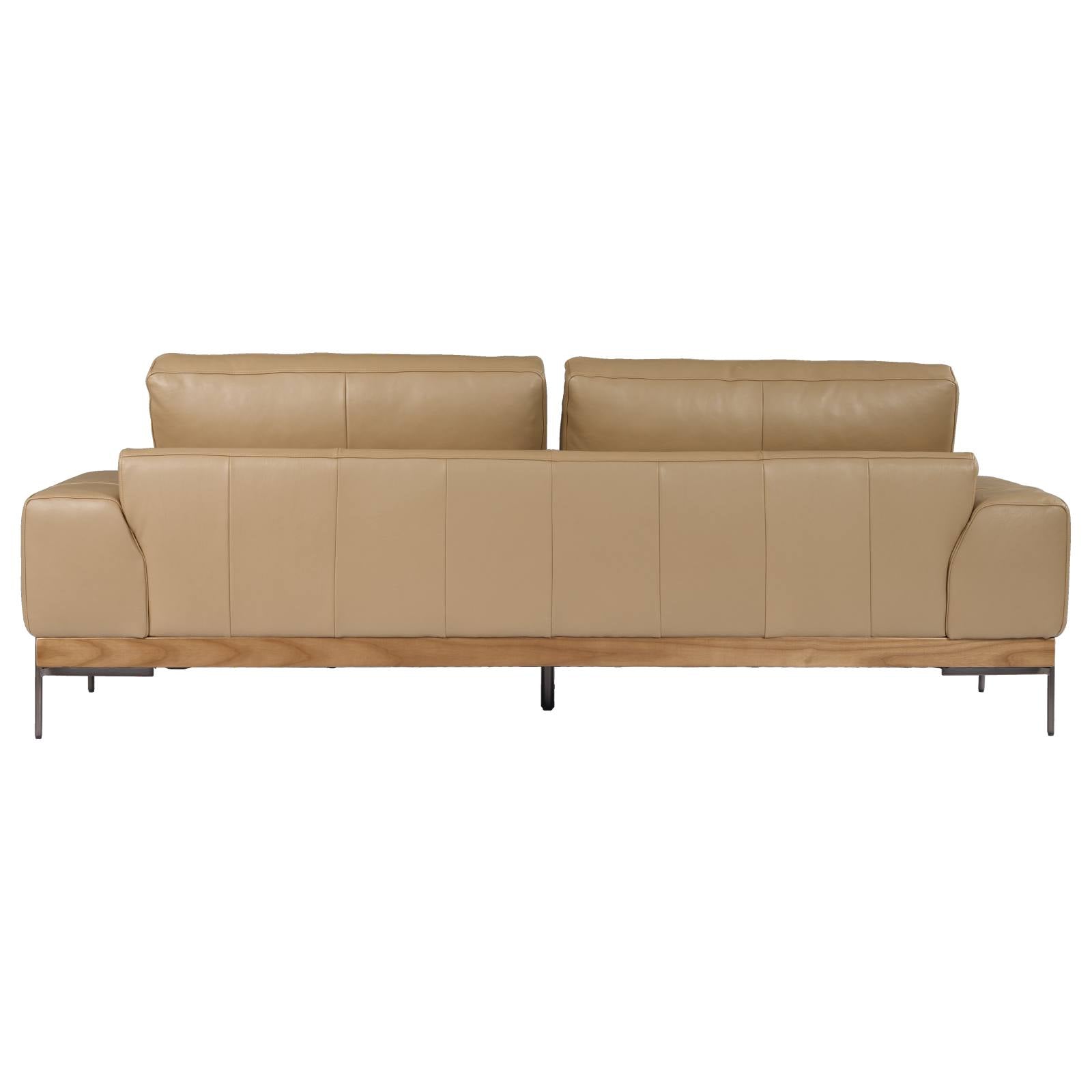 Belman 3 Seater Leather Sofa, Oatmeal