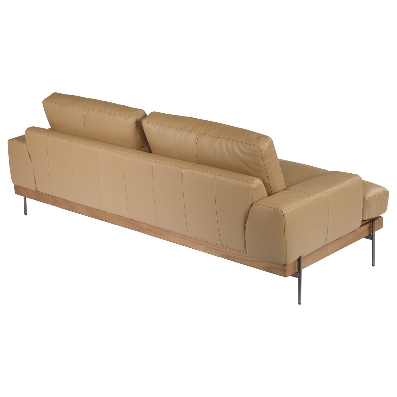 Belman 3 Seater Leather Sofa, Oatmeal