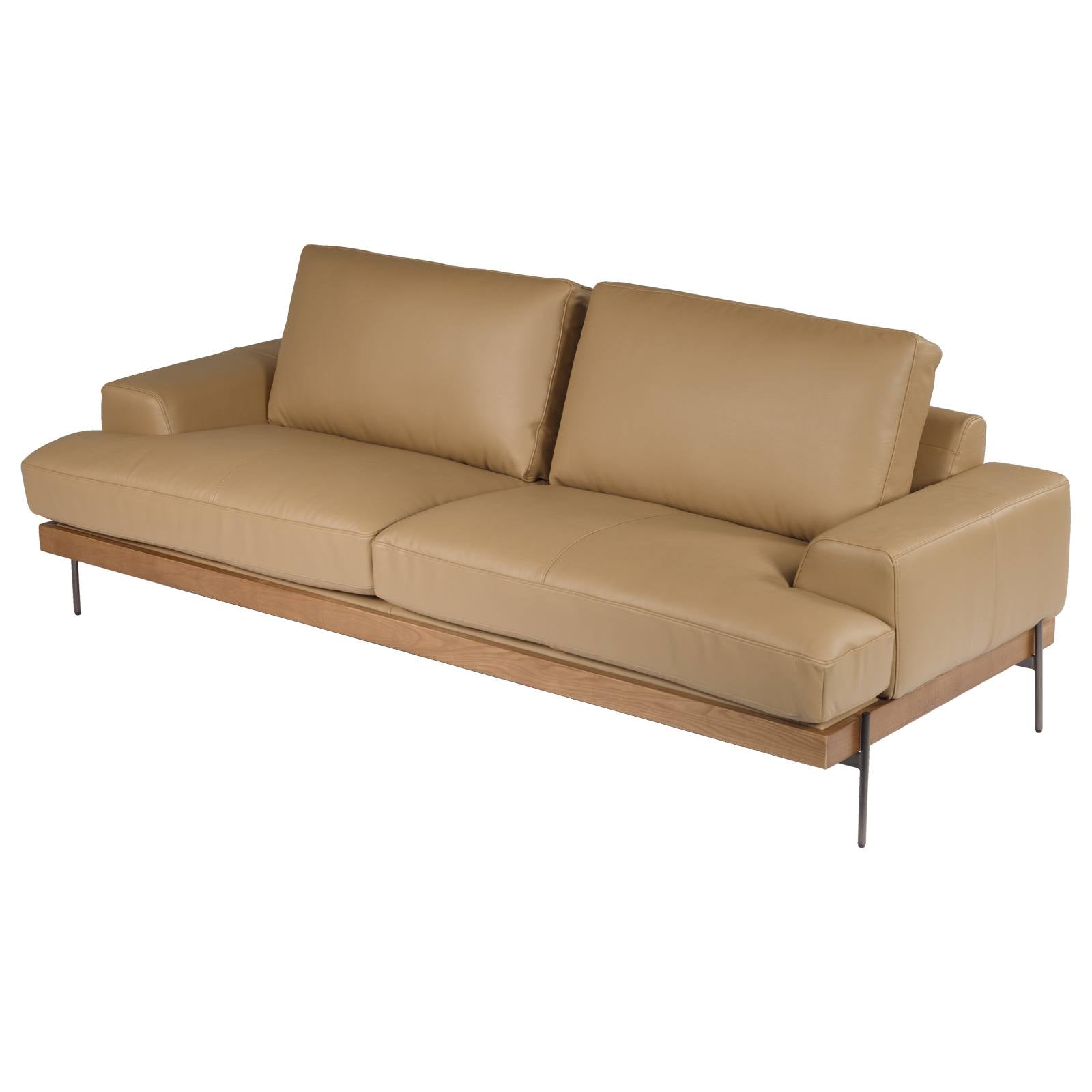 Belman 3 Seater Leather Sofa, Oatmeal