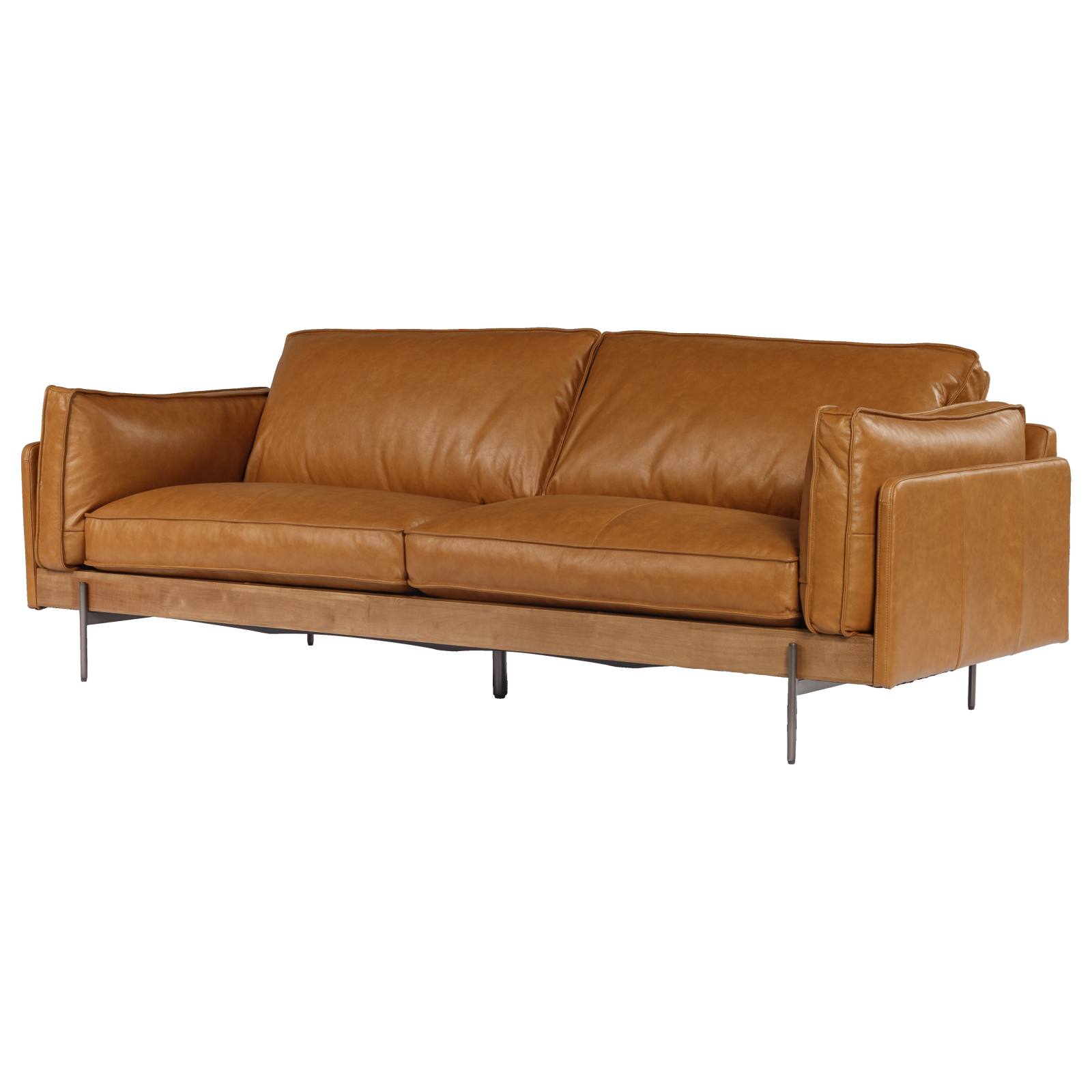 Downie 3 Seater Leather Sofa, Como Tan