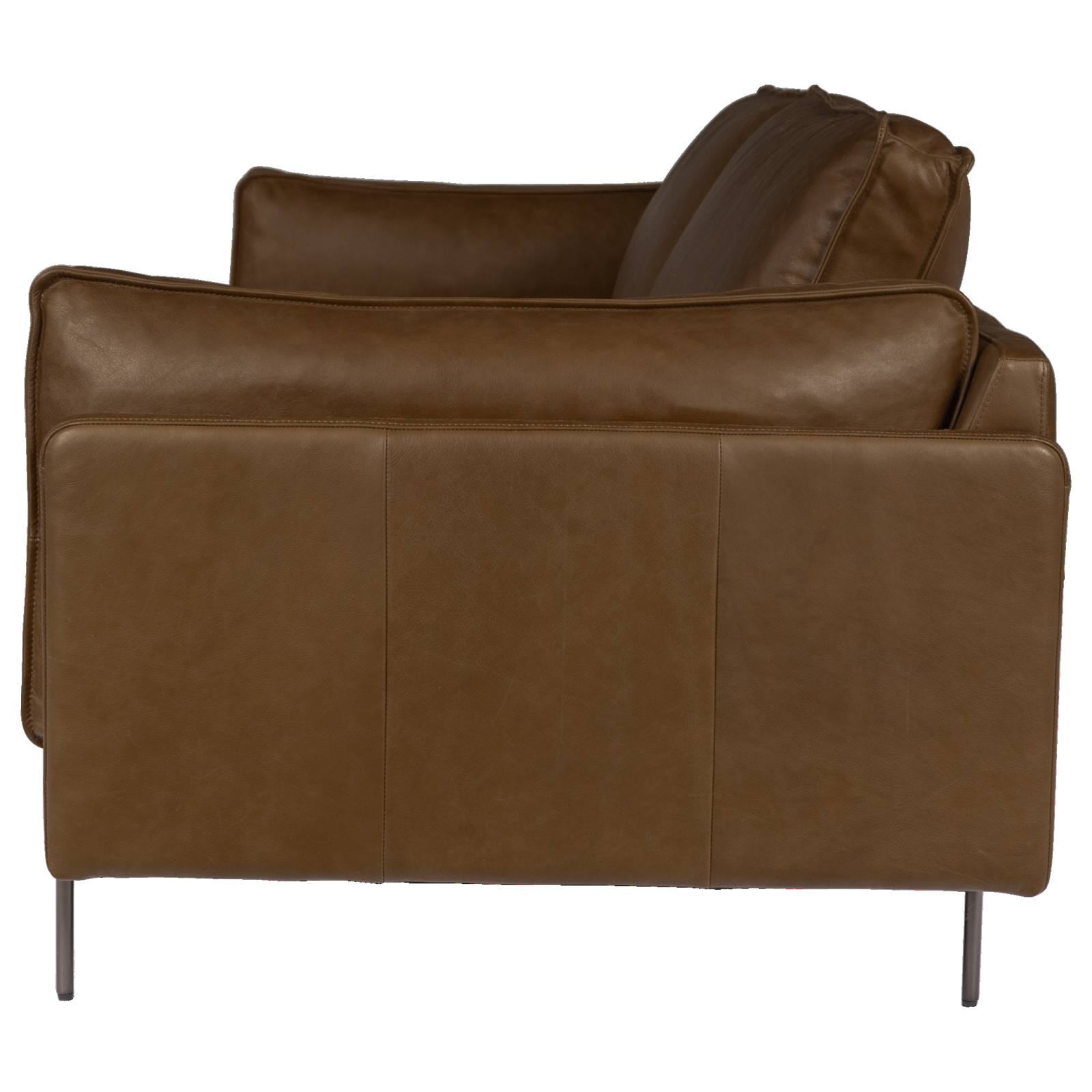Downie 3 Seater Leather Sofa, Mocha Brown