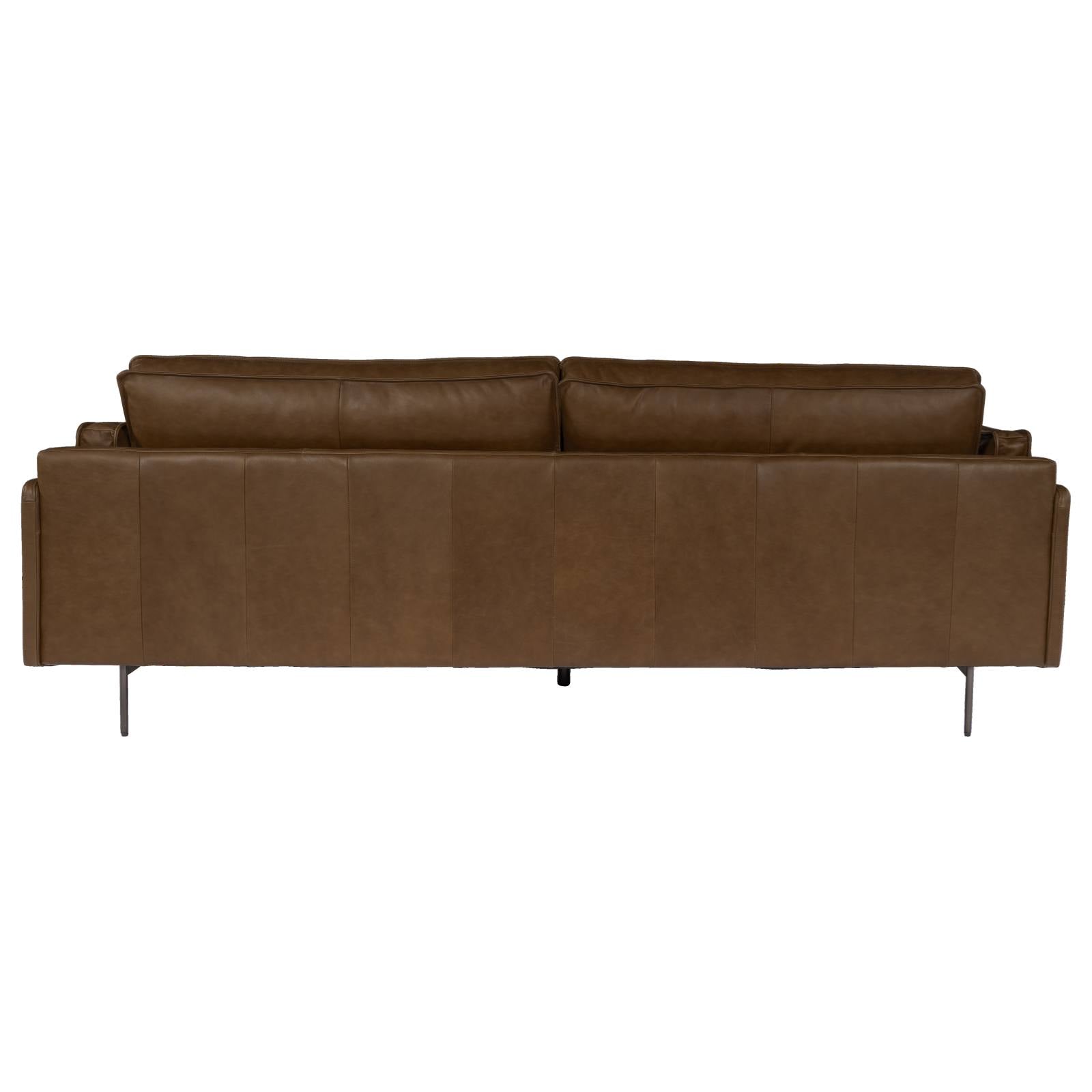 Downie 3 Seater Leather Sofa, Mocha Brown