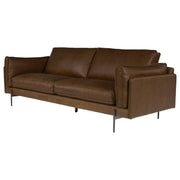 Downie 3 Seater Leather Sofa, Mocha Brown
