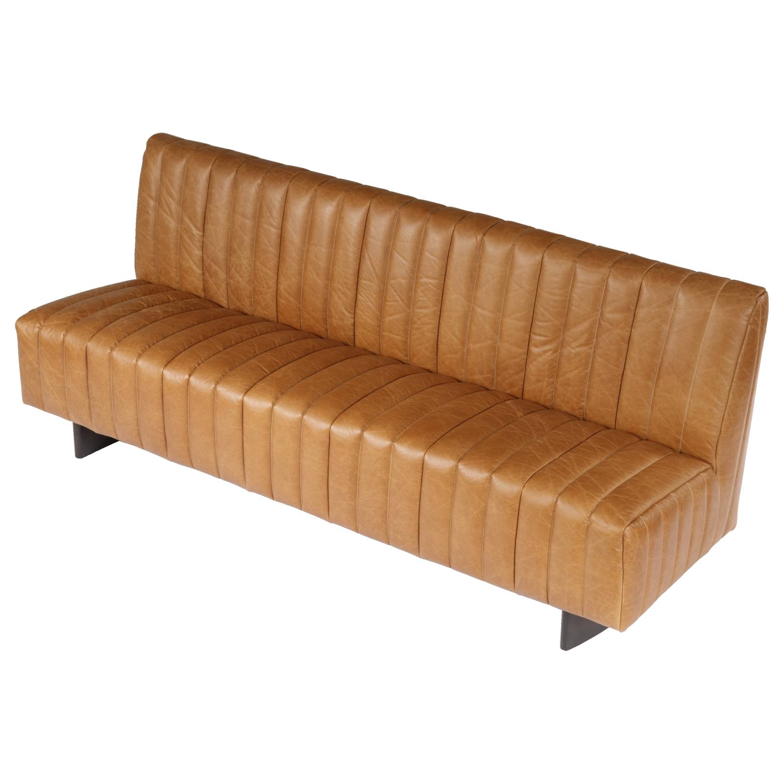 Lacey 4 Seater Leather Sofa, Natural Tan