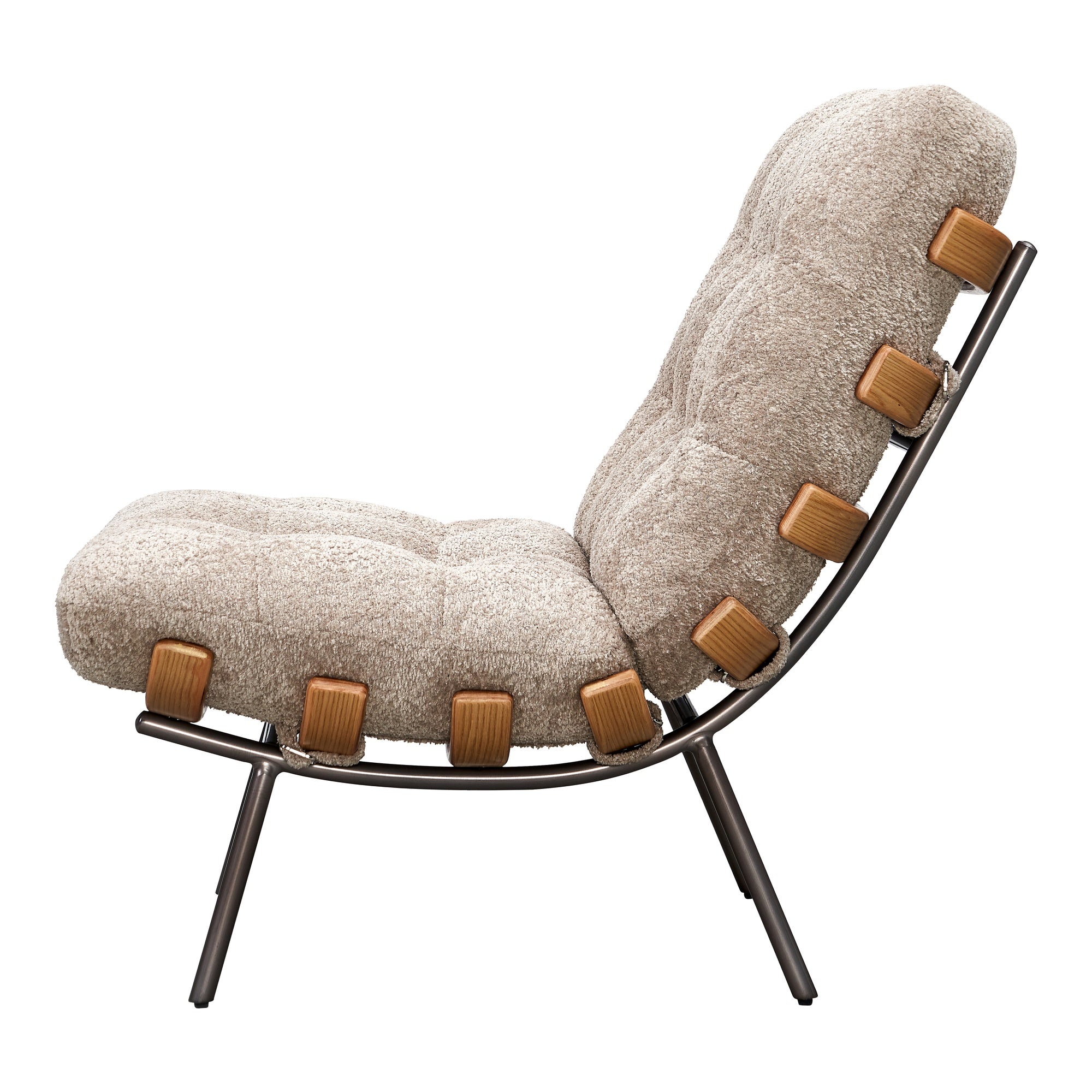 Cosma Fabric Lounge Chair, Mocha White