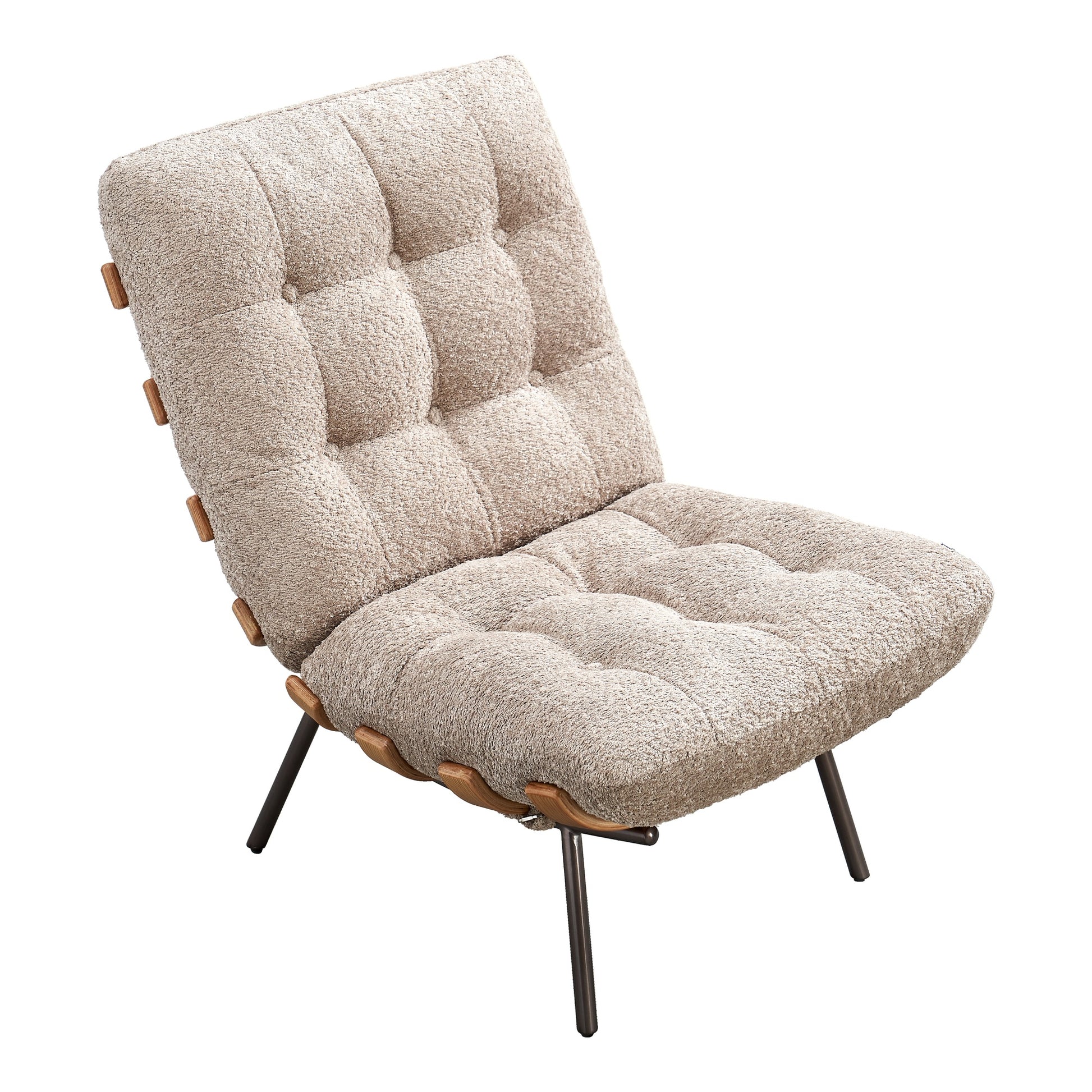 Cosma Fabric Lounge Chair, Mocha White