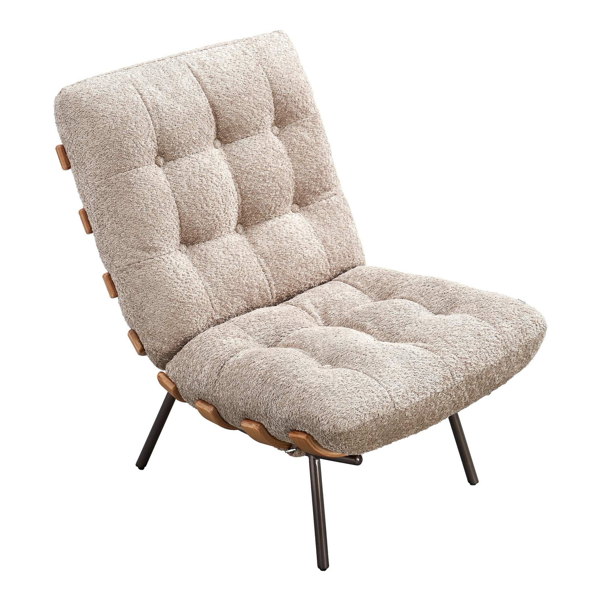Cosma Fabric Lounge Chair, Mocha White