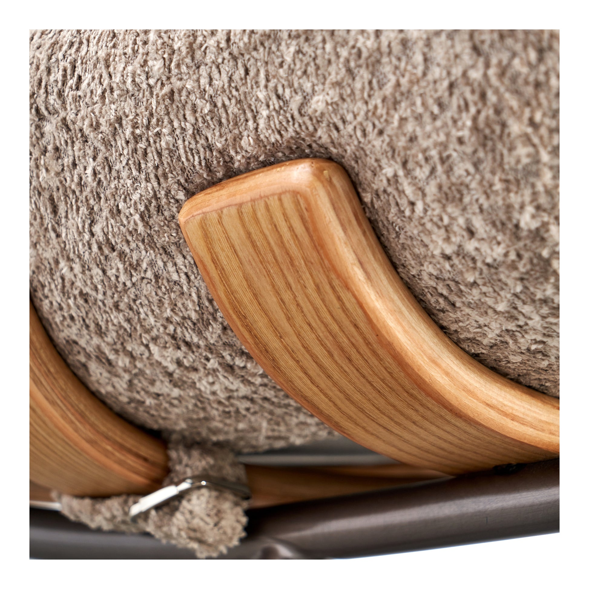 Cosma Fabric Lounge Chair, Mocha White