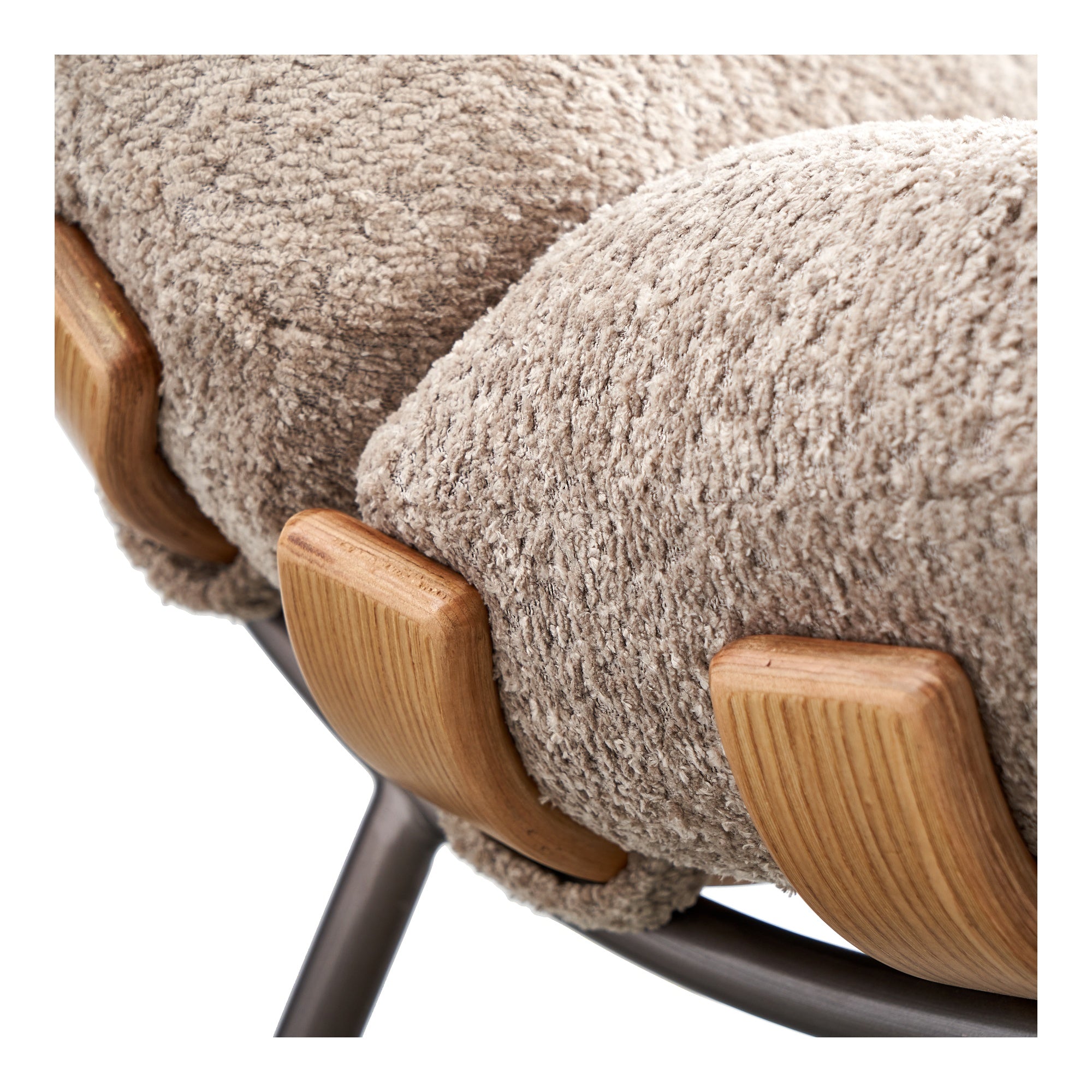 Cosma Fabric Lounge Chair, Mocha White