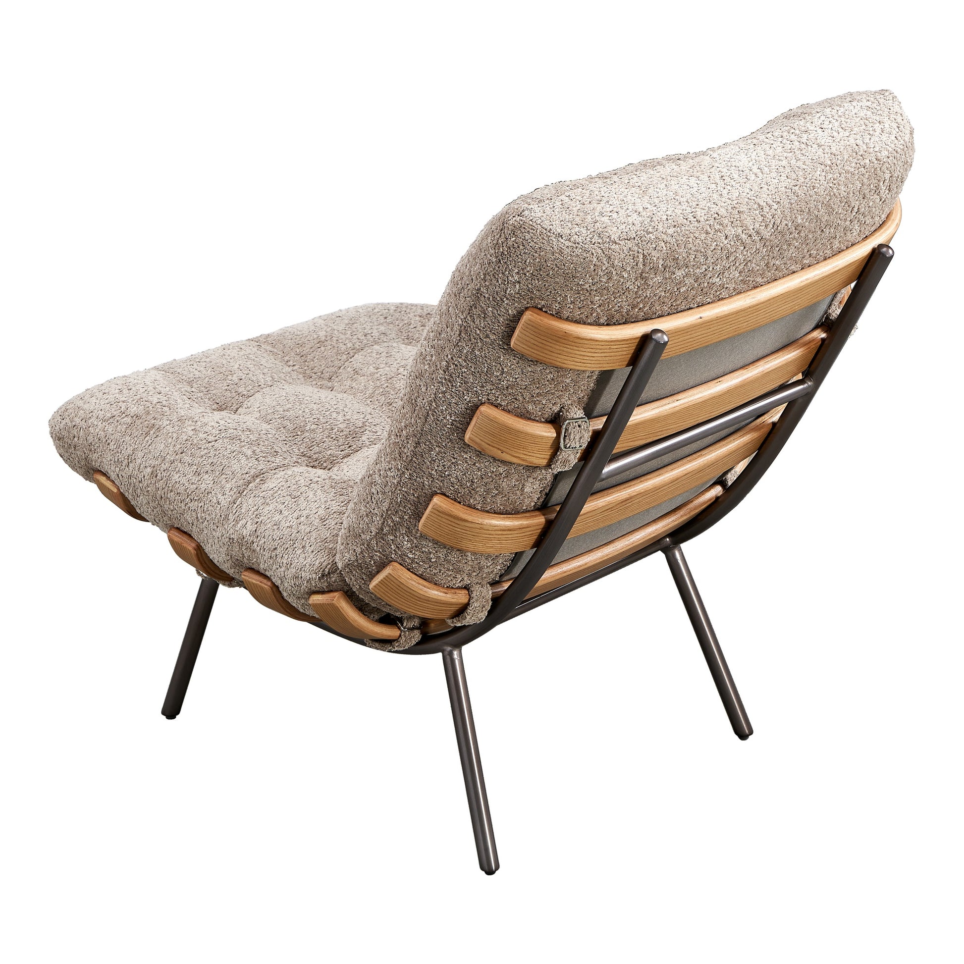 Cosma Fabric Lounge Chair, Mocha White