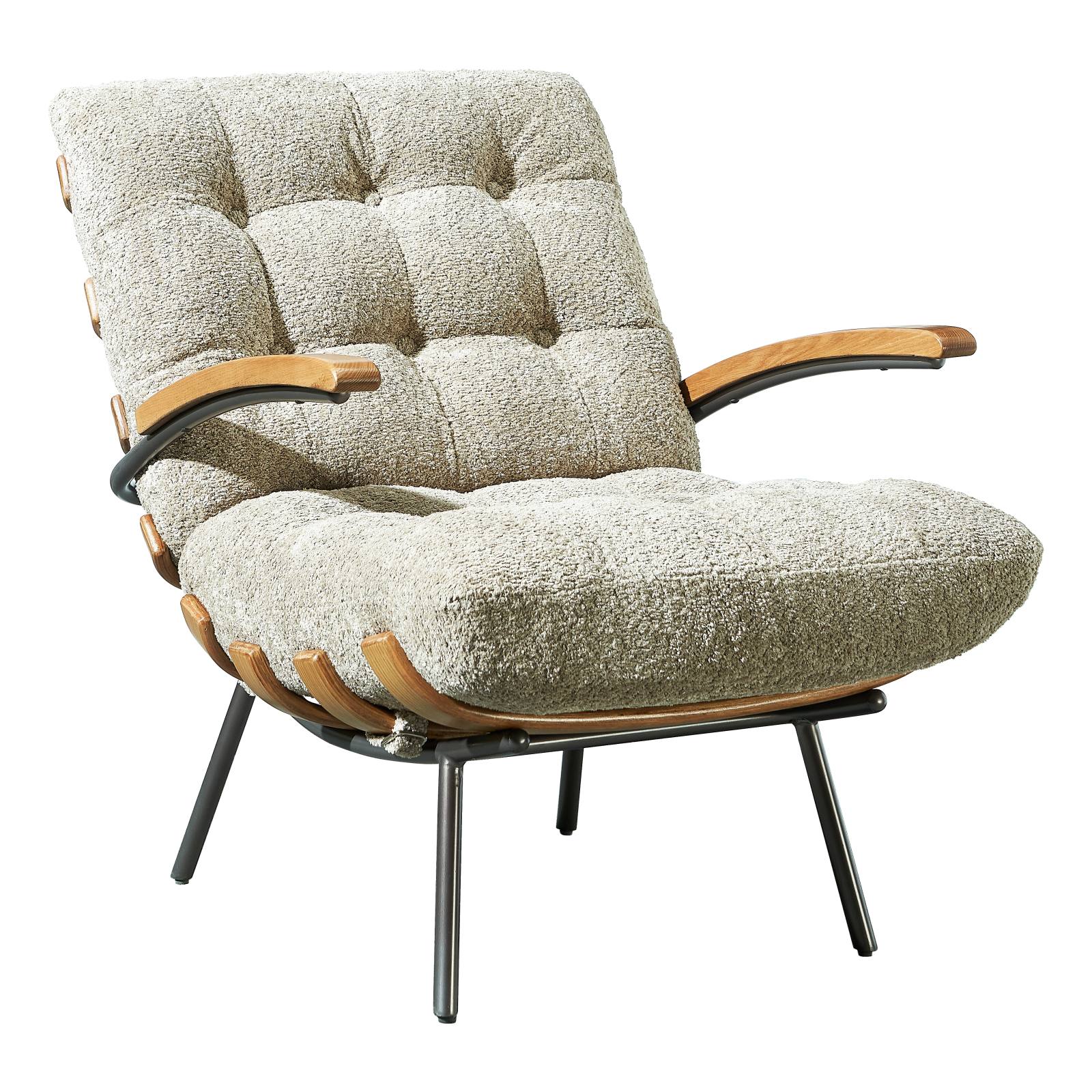 Cosma Fabric Armchair, Mocha White