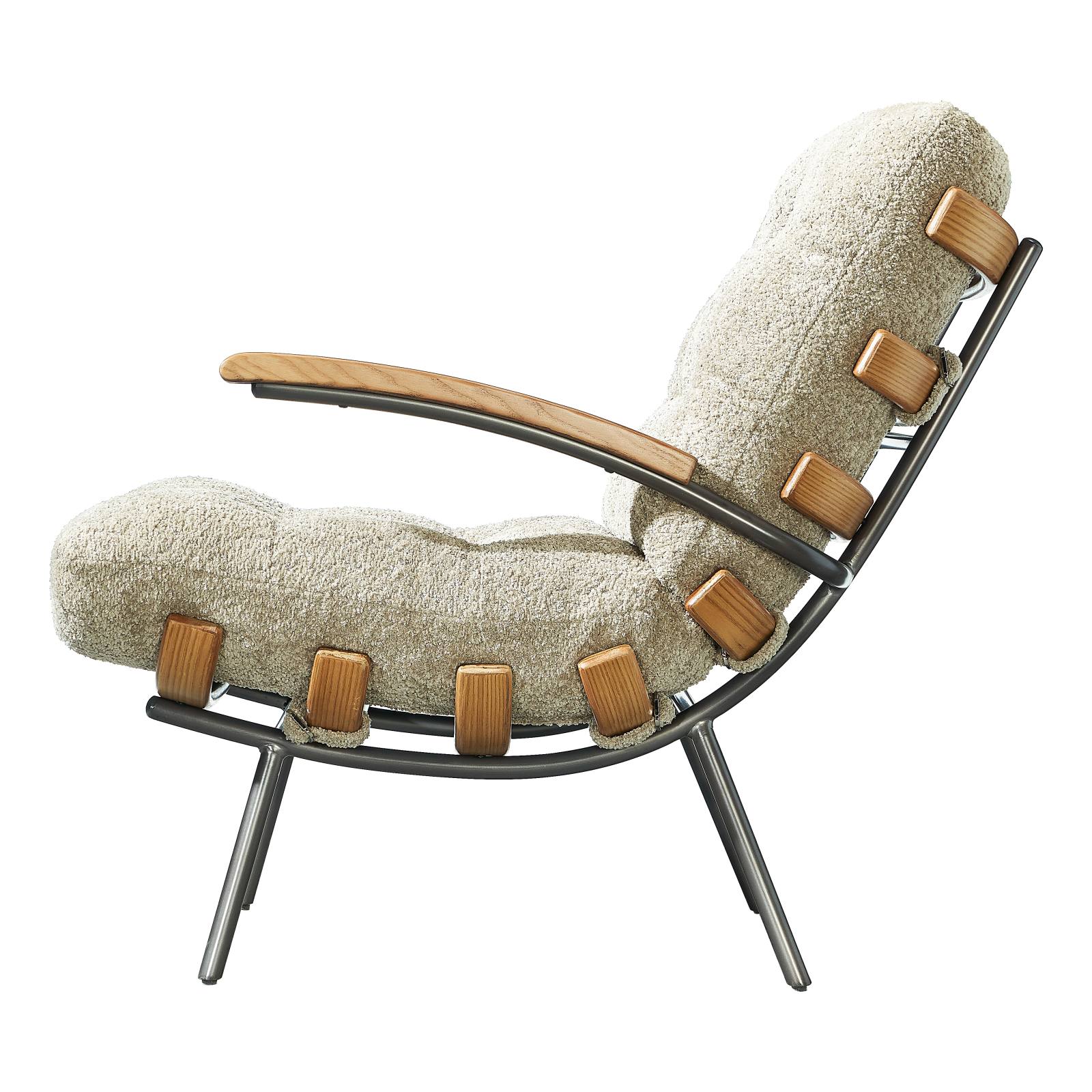 Cosma Fabric Armchair, Mocha White