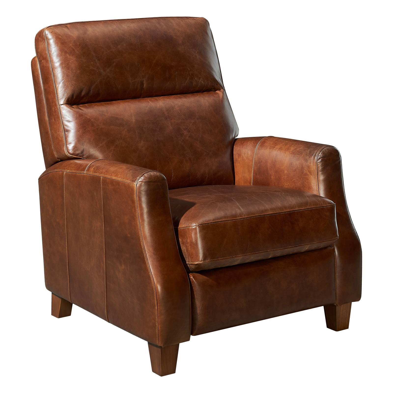 Martel Recliner Leather Armchair, Vintage Whiskey