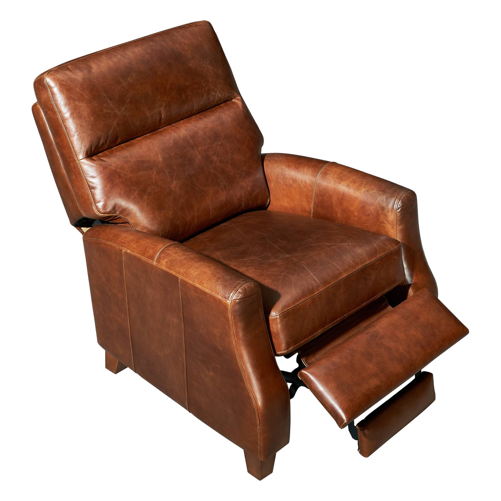 Martel Recliner Leather Armchair, Vintage Whiskey
