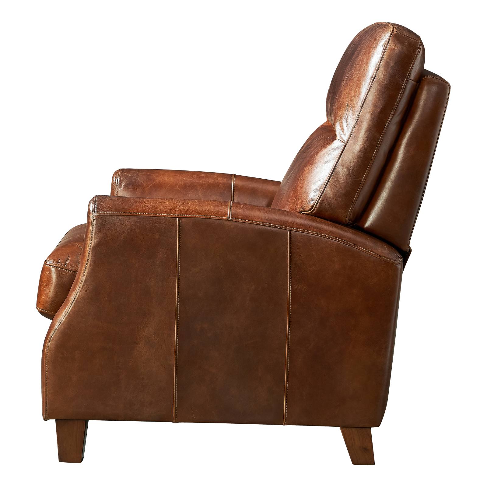 Martel Recliner Leather Armchair, Vintage Whiskey
