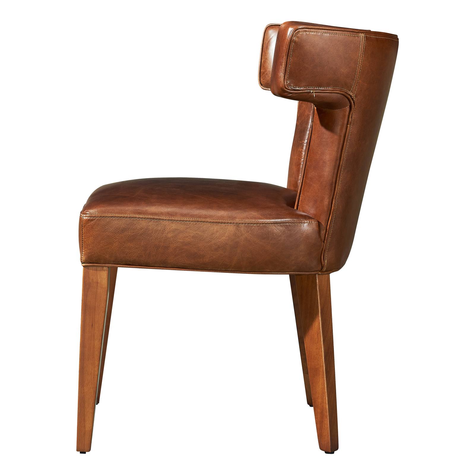 Cheval Leather Dining Chair, Vintage Whiskey