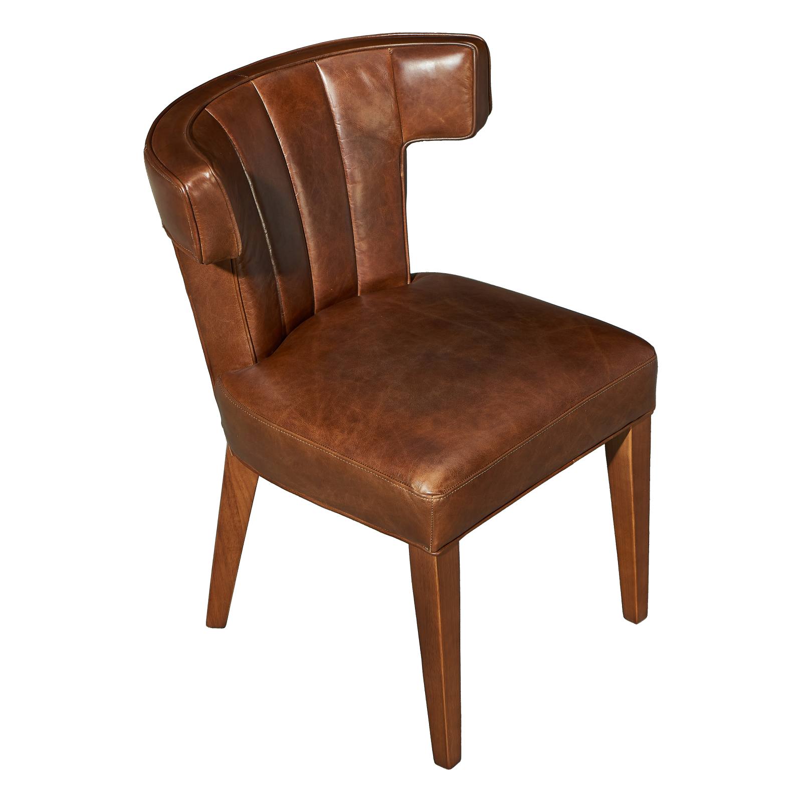 Cheval Leather Dining Chair, Vintage Whiskey