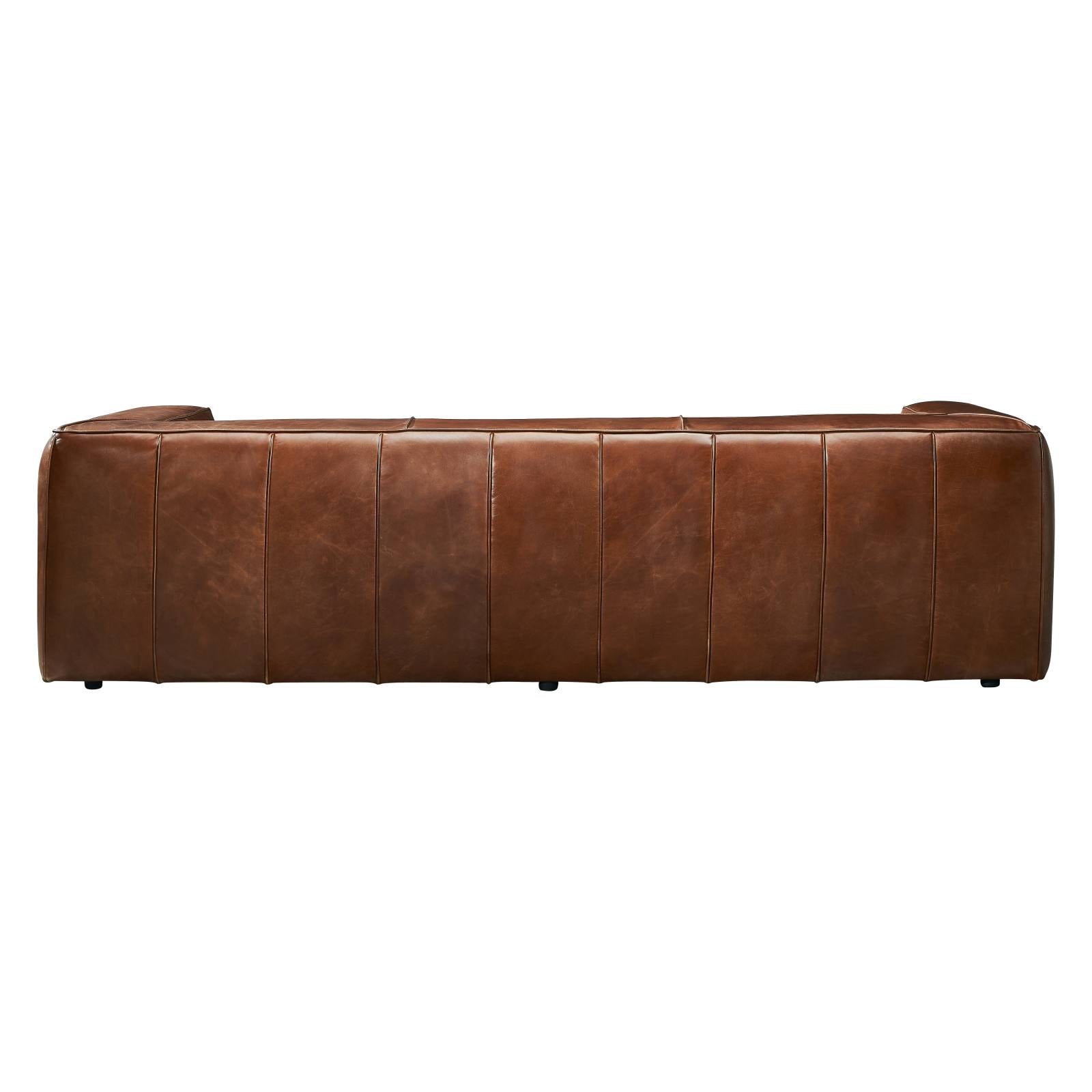 Marlon 3 Seater Leather Sofa, Vintage Whiskey