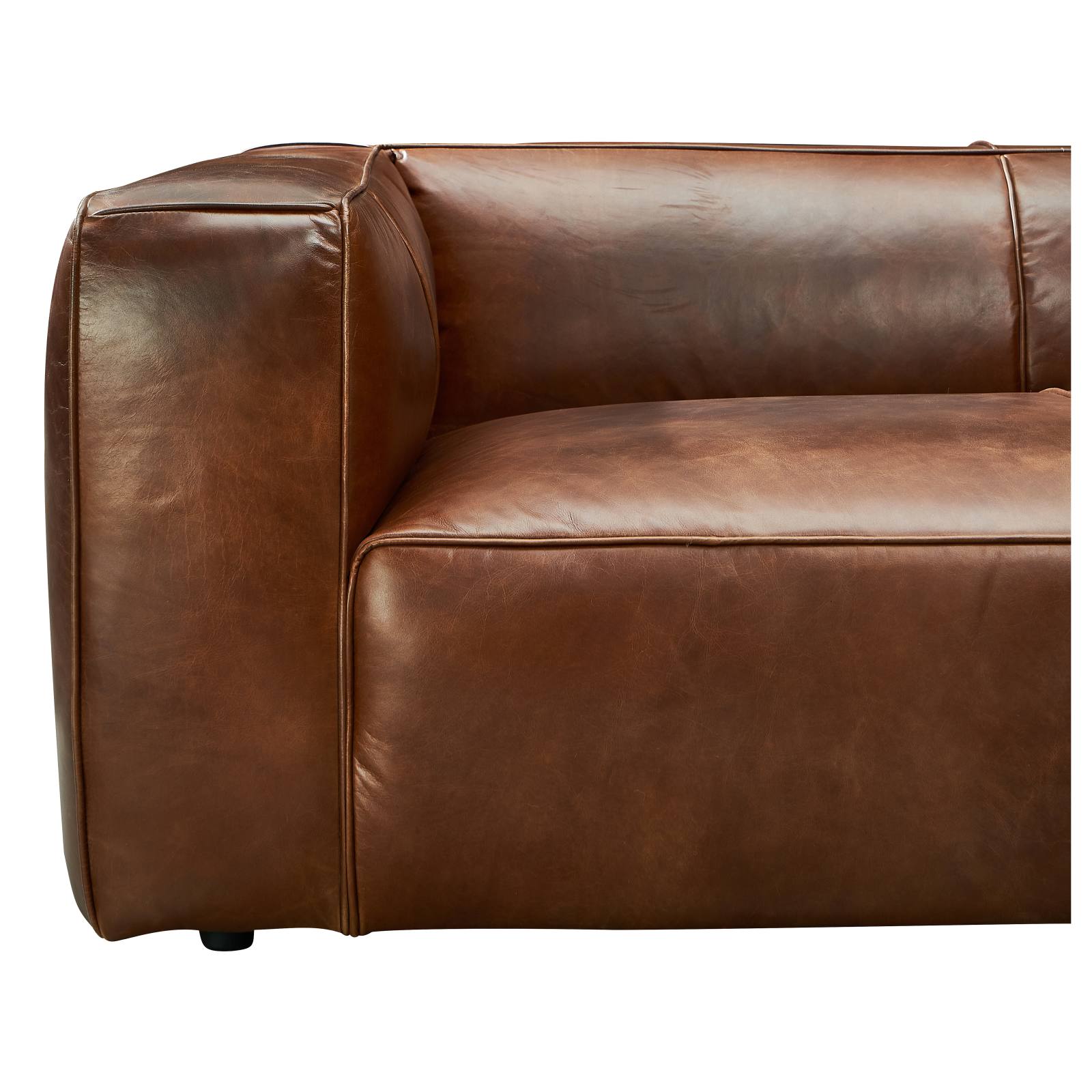 Marlon 3 Seater Leather Sofa, Vintage Whiskey