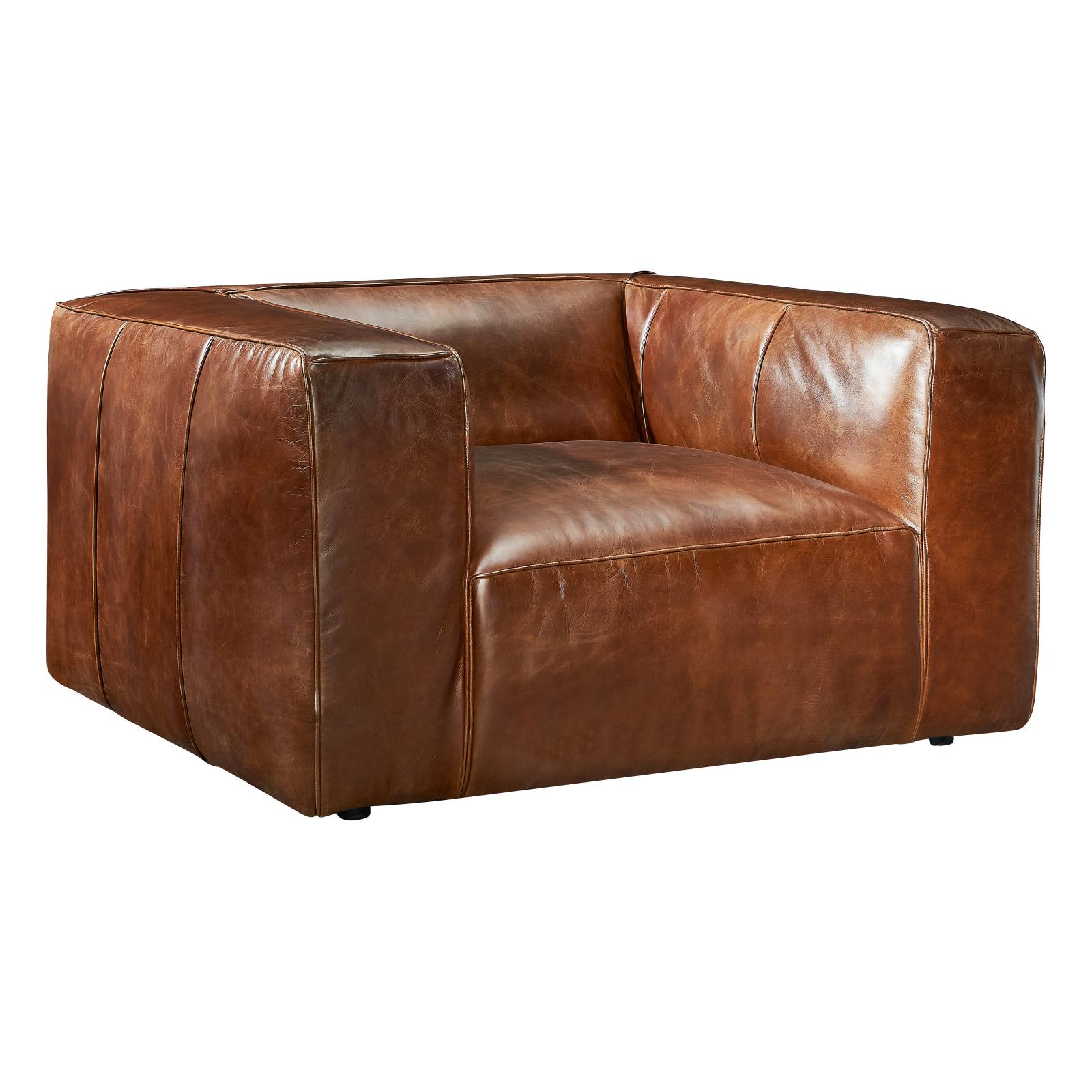 Marlon Leather Armchair, Vintage Whiskey
