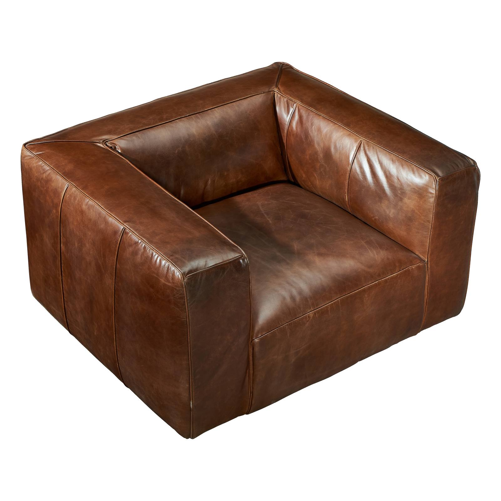 Marlon Leather Armchair, Vintage Whiskey