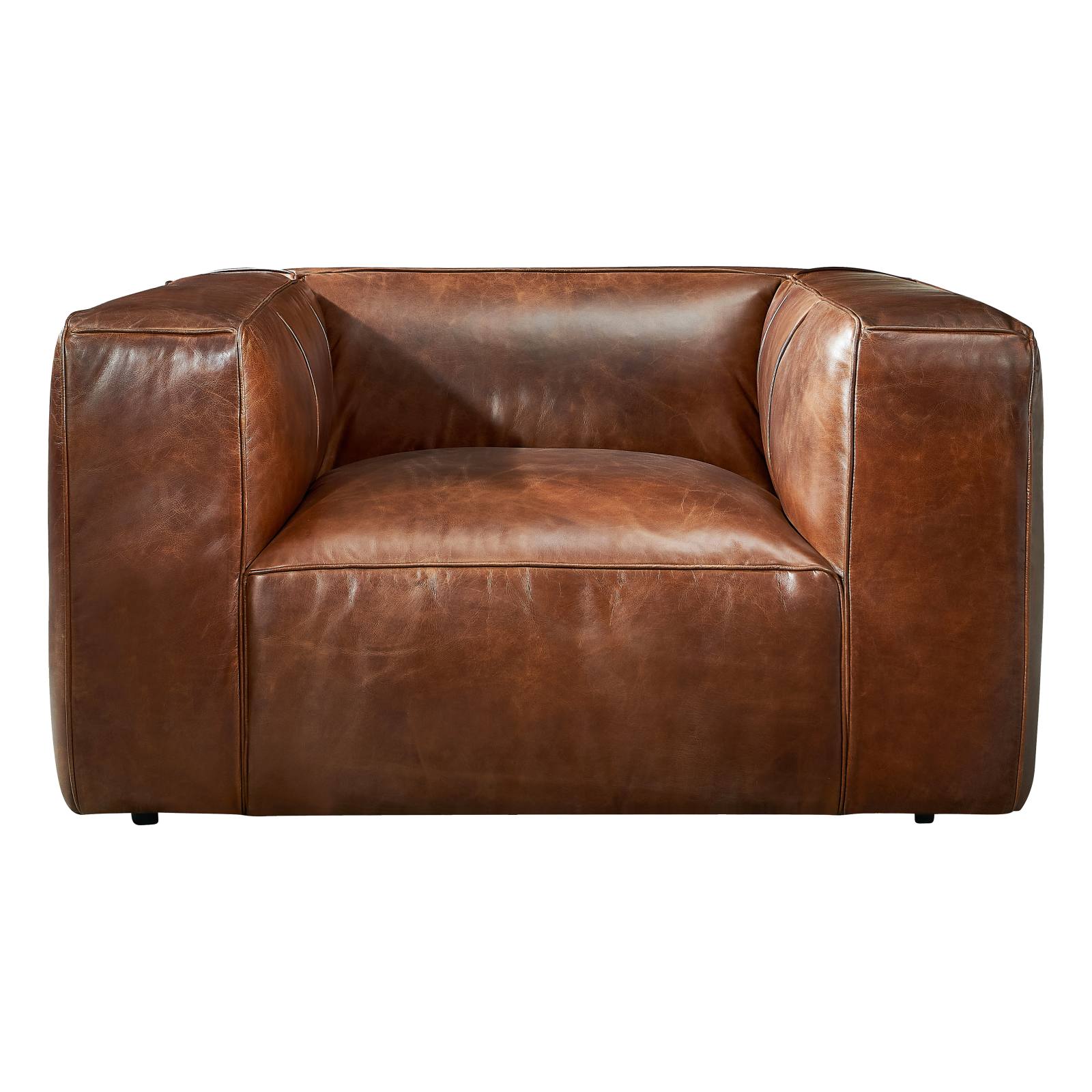 Marlon Leather Armchair, Vintage Whiskey
