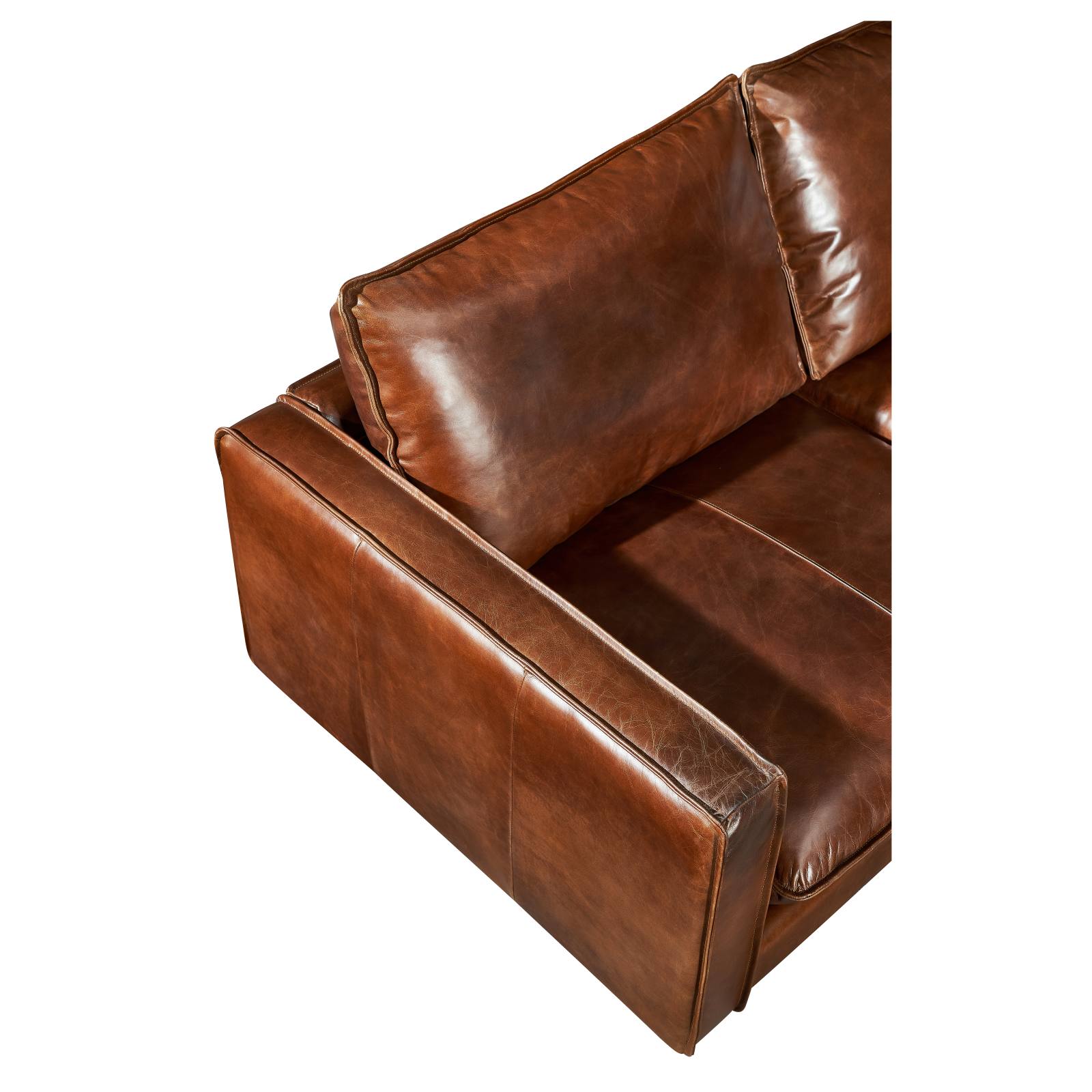 Elisa 2.5 Seater Leather Sofa, Vintage Whiskey