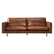 Elisa 3.5 Seater Leather Sofa, Vintage Whiskey