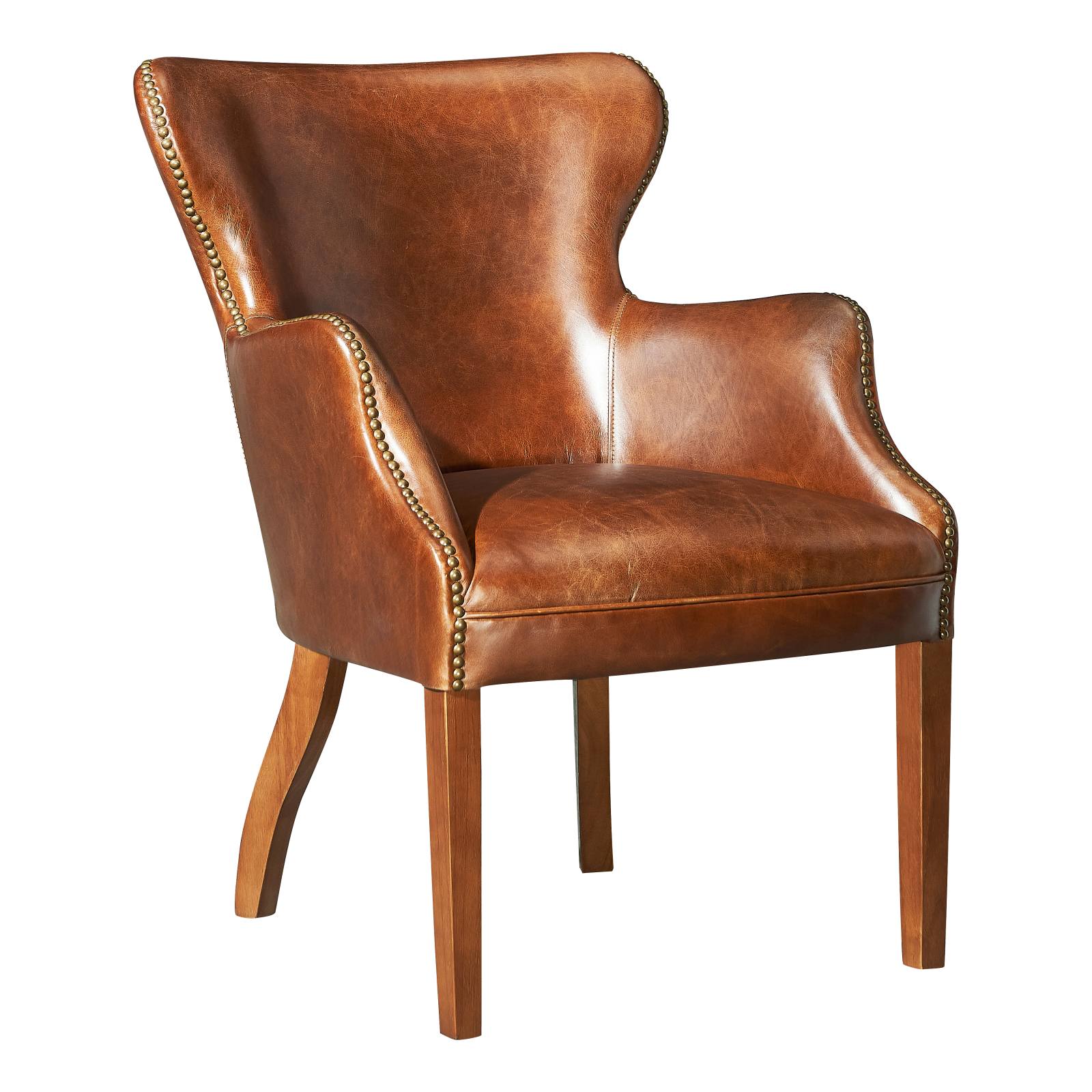Maya Leather Armchair, Vintage Whiskey