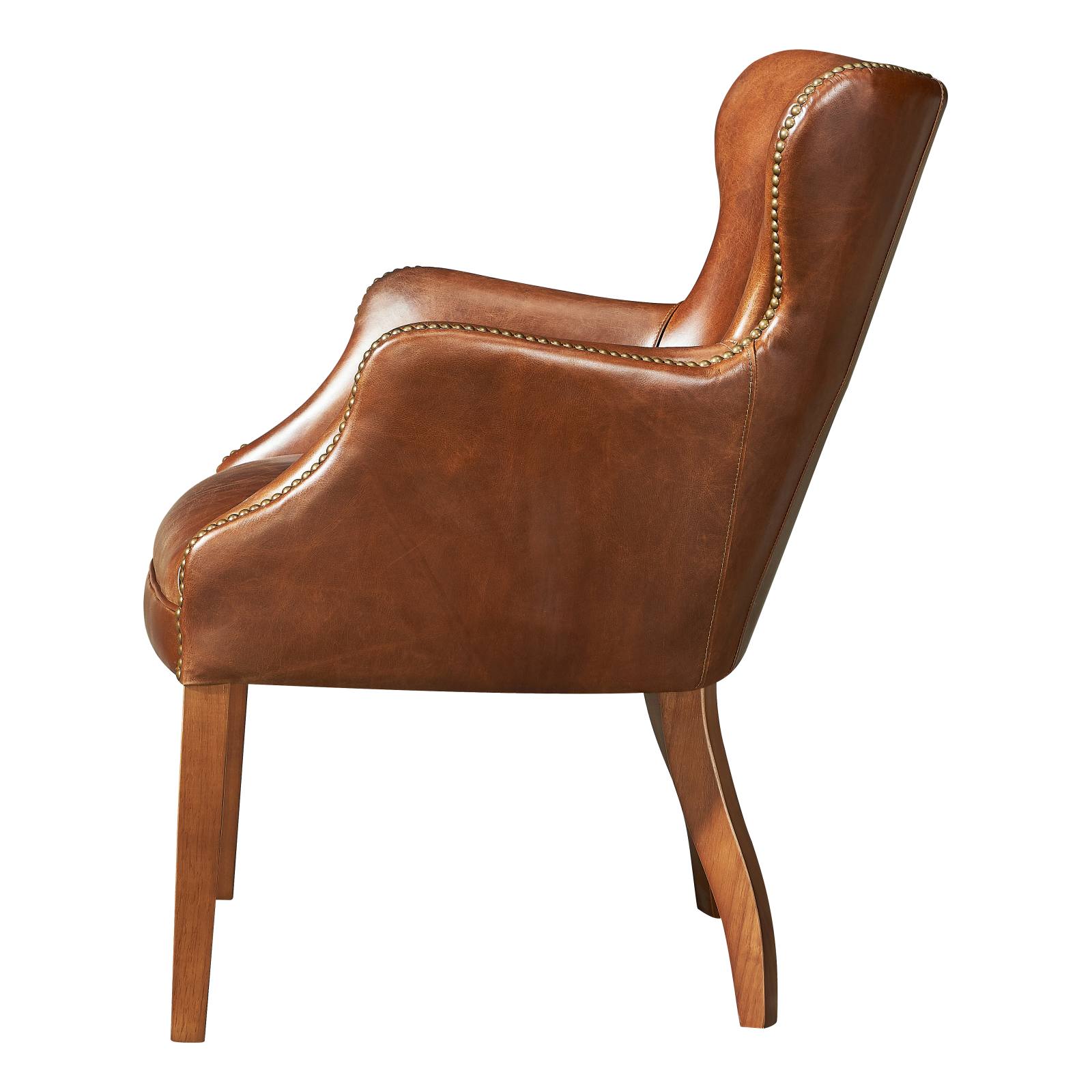 Maya Leather Armchair, Vintage Whiskey