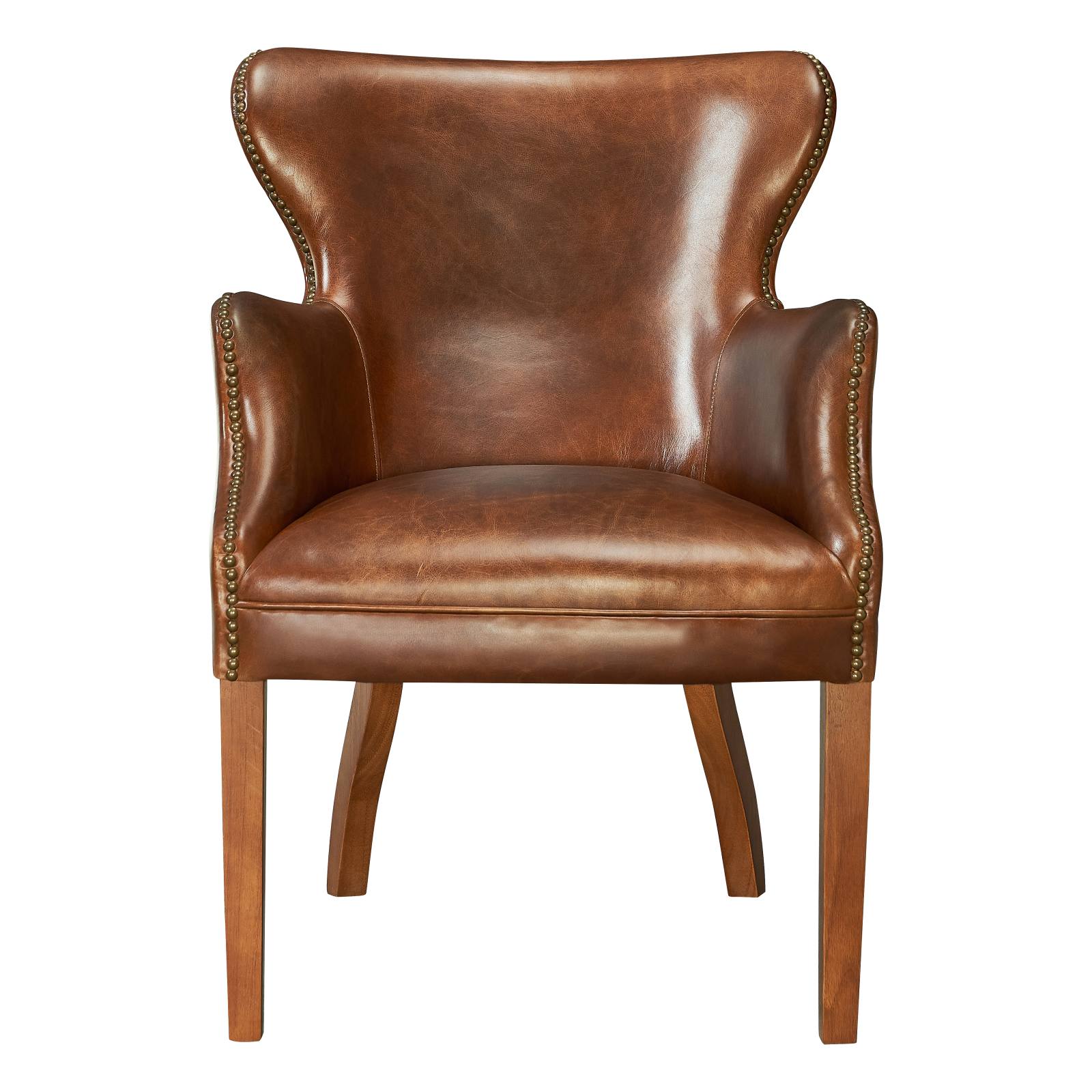 Maya Leather Armchair, Vintage Whiskey