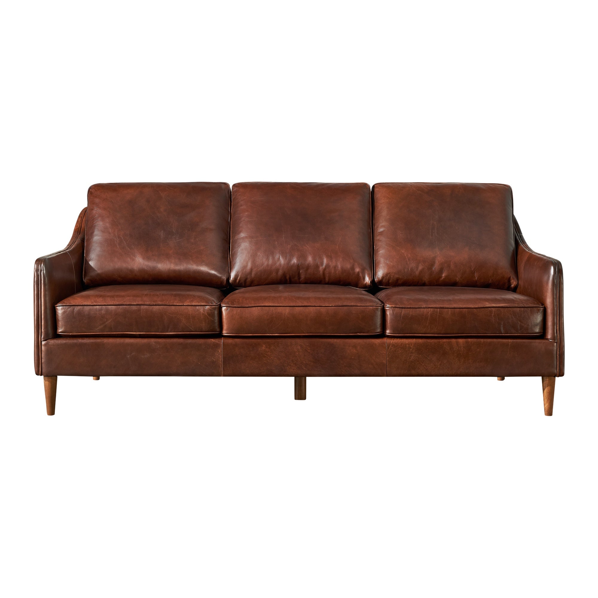 Varden Sofa 3 Seat Leather, Vintage Whiskey