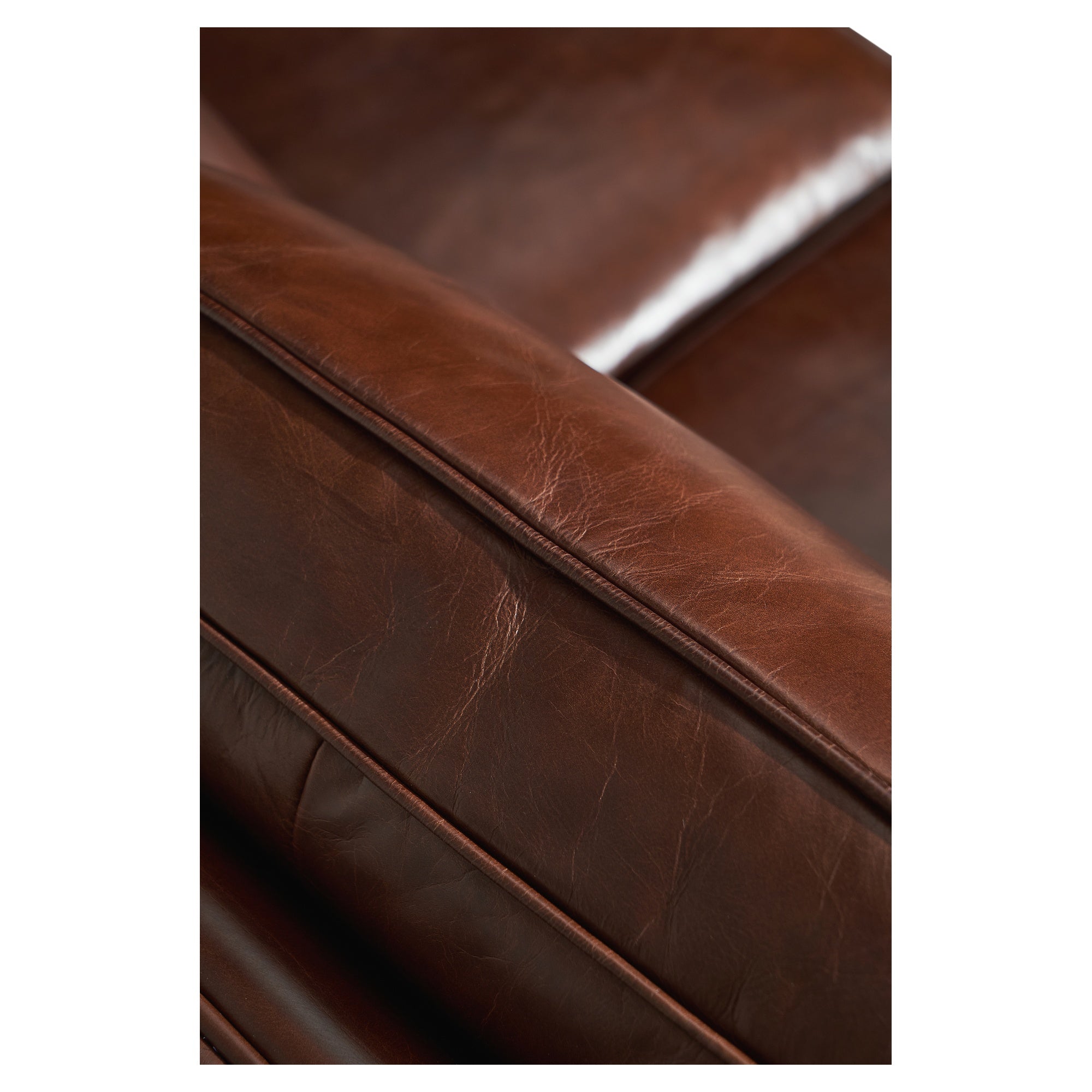Varden Sofa 3 Seat Leather, Vintage Whiskey