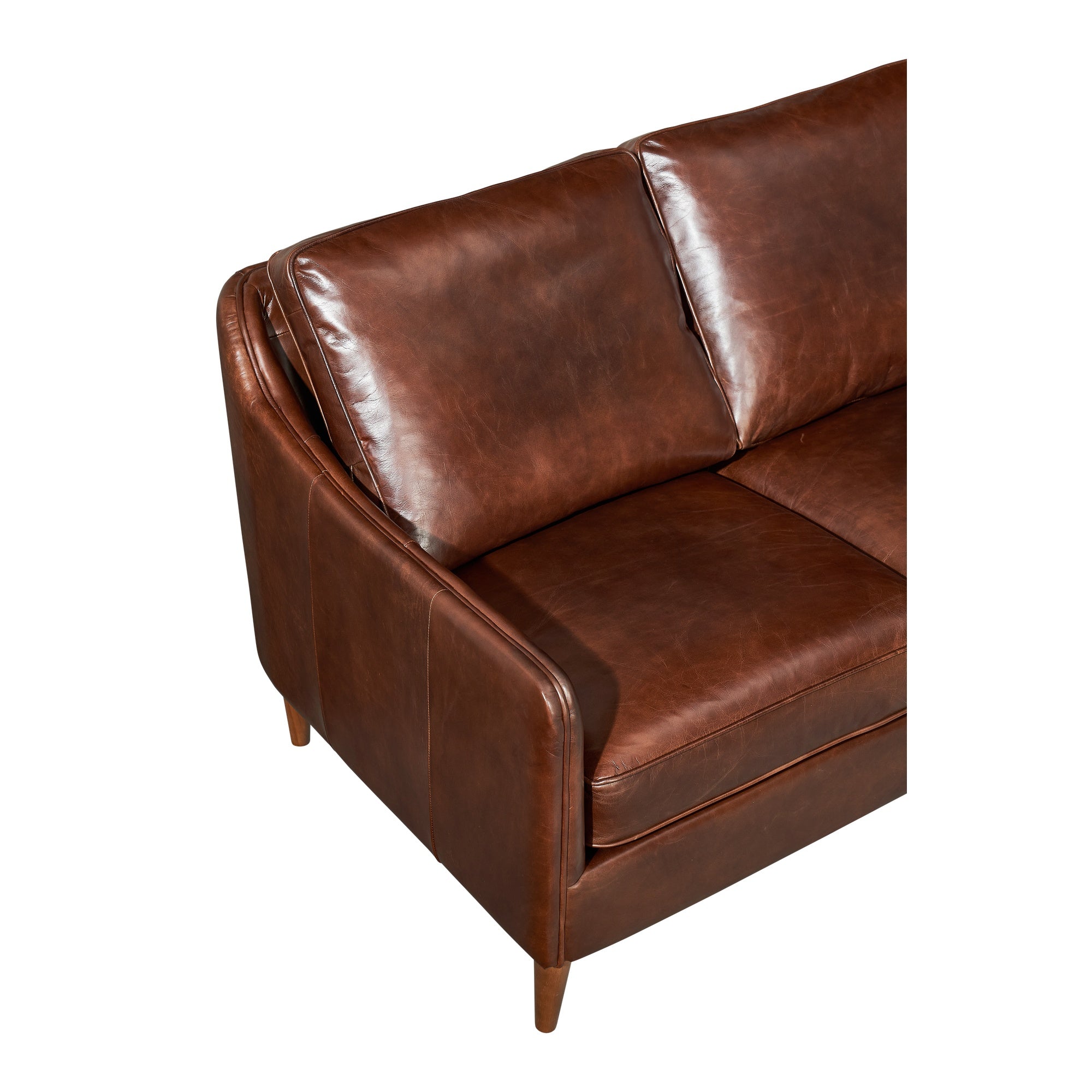 Varden Sofa 3 Seat Leather, Vintage Whiskey