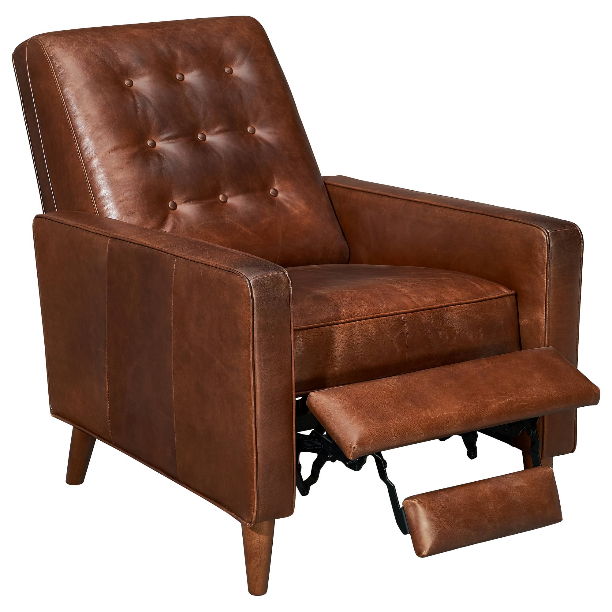 Amos Recliner Leather, Vintage Whiskey