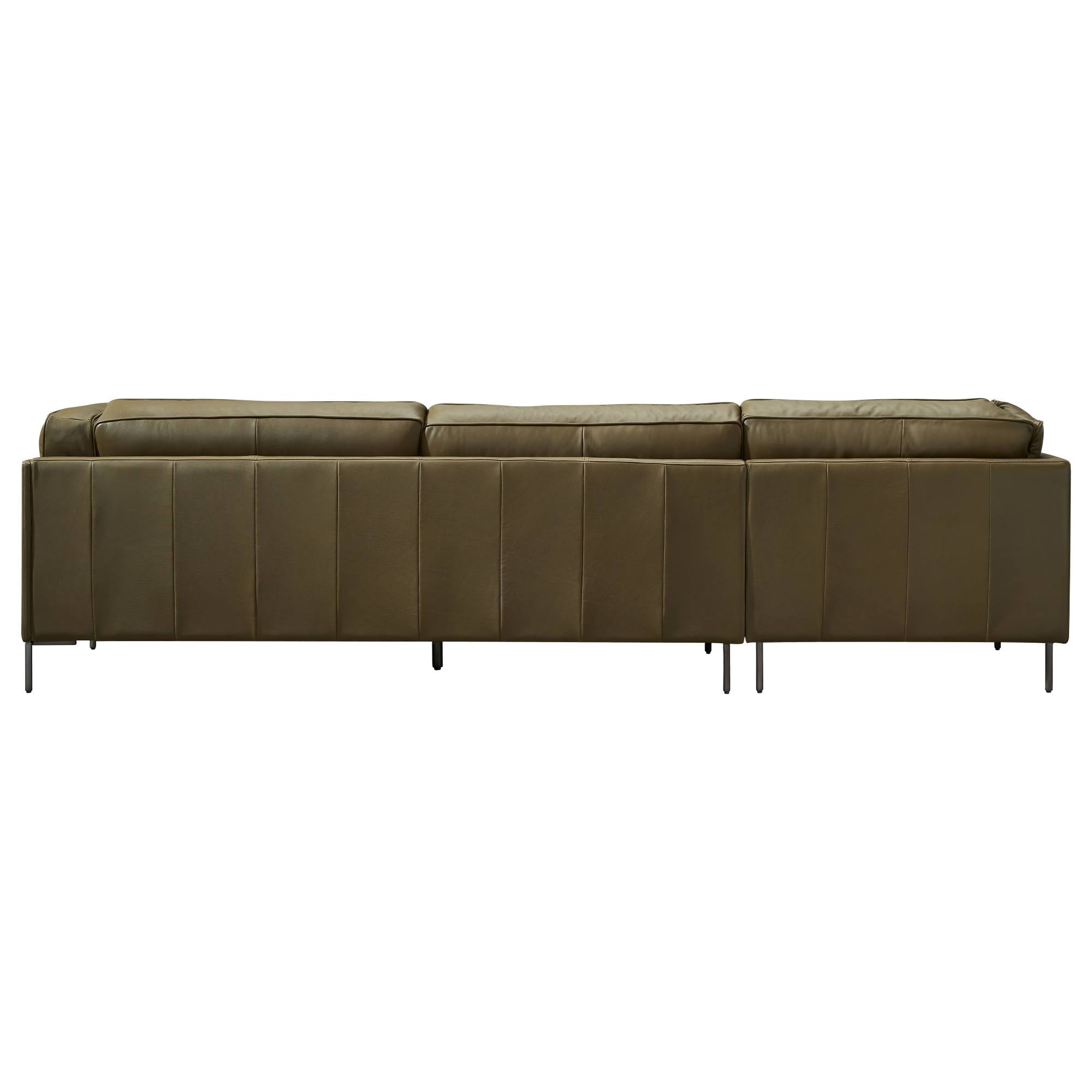 Allerdale 8 Seat Corner Leather Sofa, 2.8m W x 2.8m D, Oxford Green