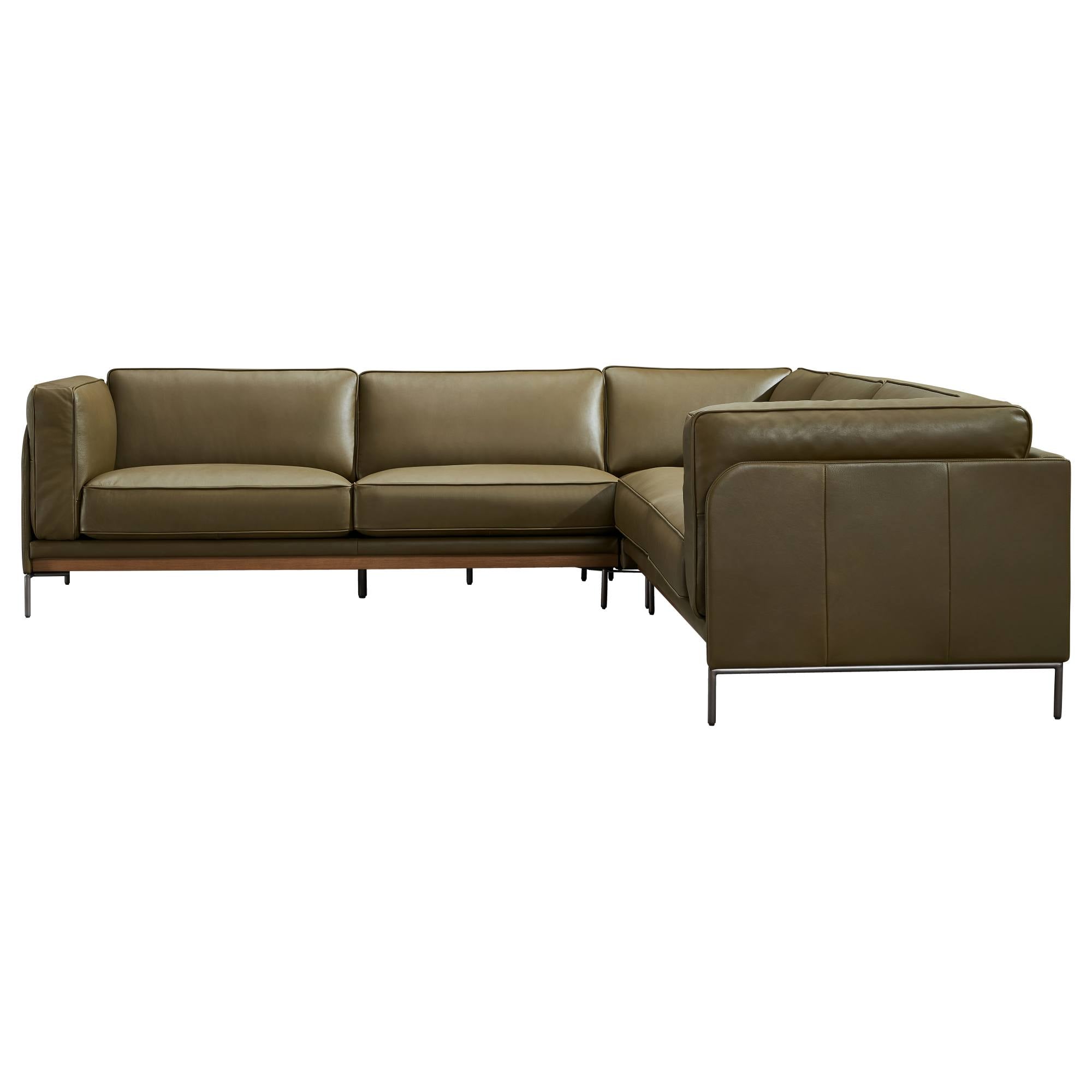 Allerdale 8 Seat Corner Leather Sofa, 2.8m W x 2.8m D, Oxford Green