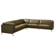 Allerdale 8 Seat Corner Leather Sofa, 2.8m W x 2.8m D, Oxford Green